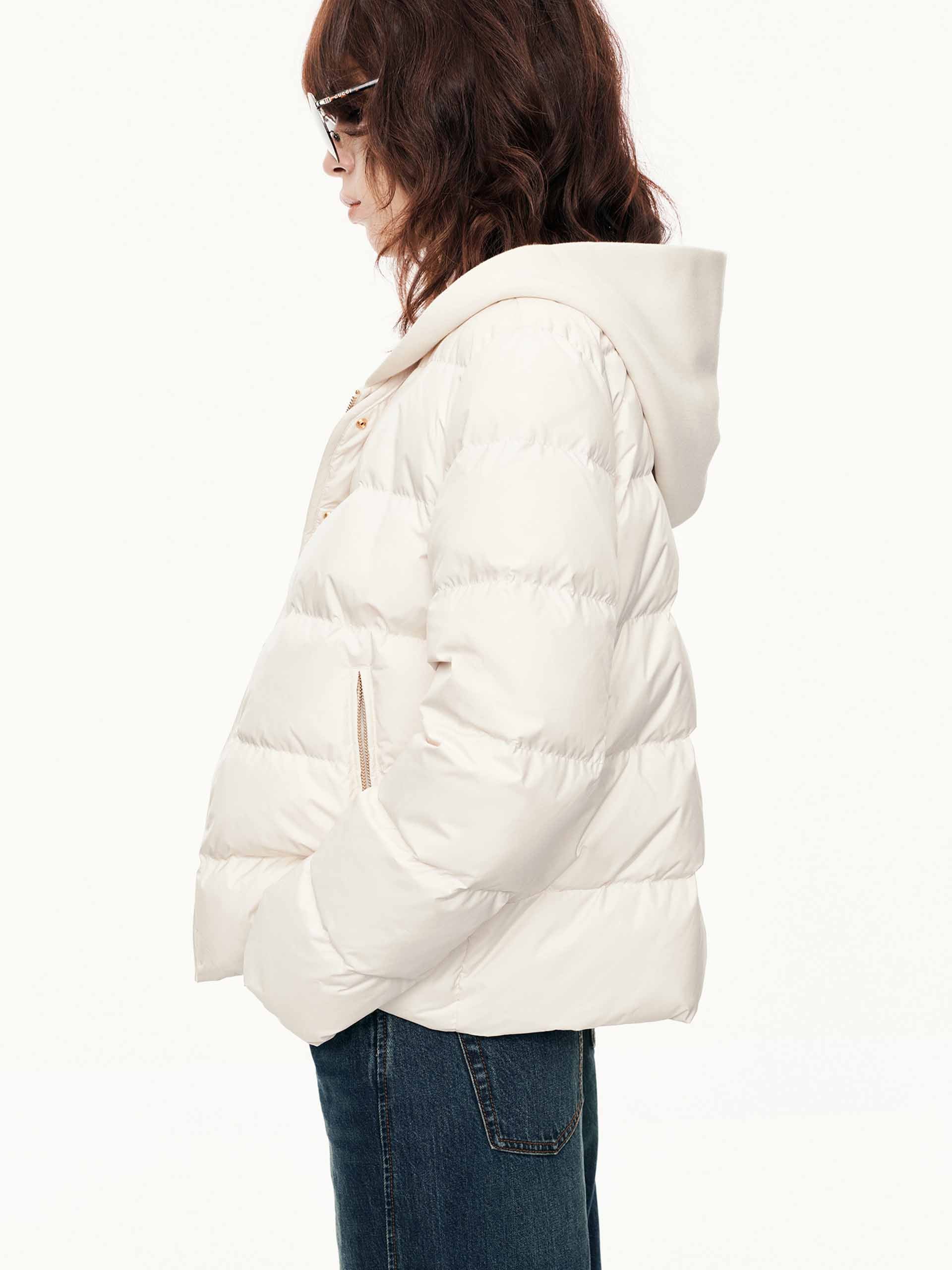 Hooded Layered Down Jacket