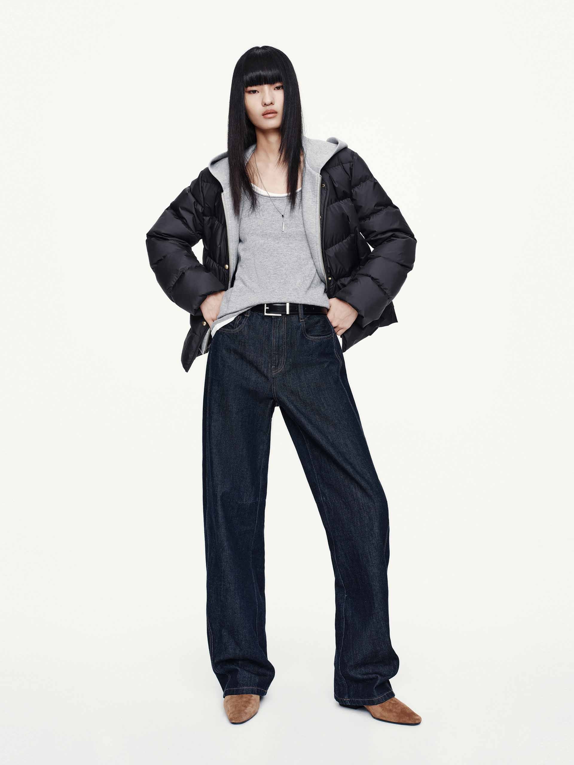 Hooded Layered Down Jacket