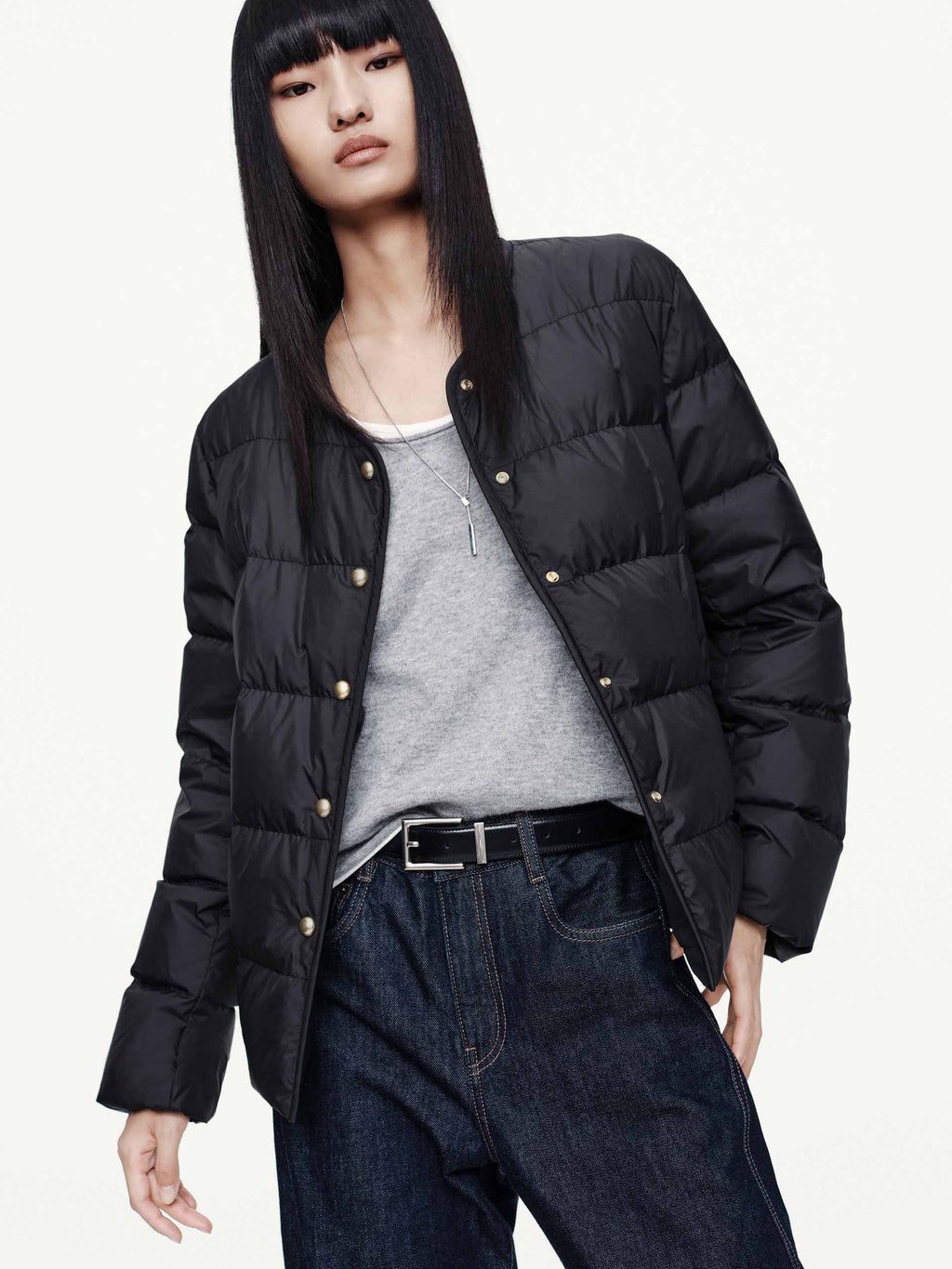 Hooded Layered Down Jacket