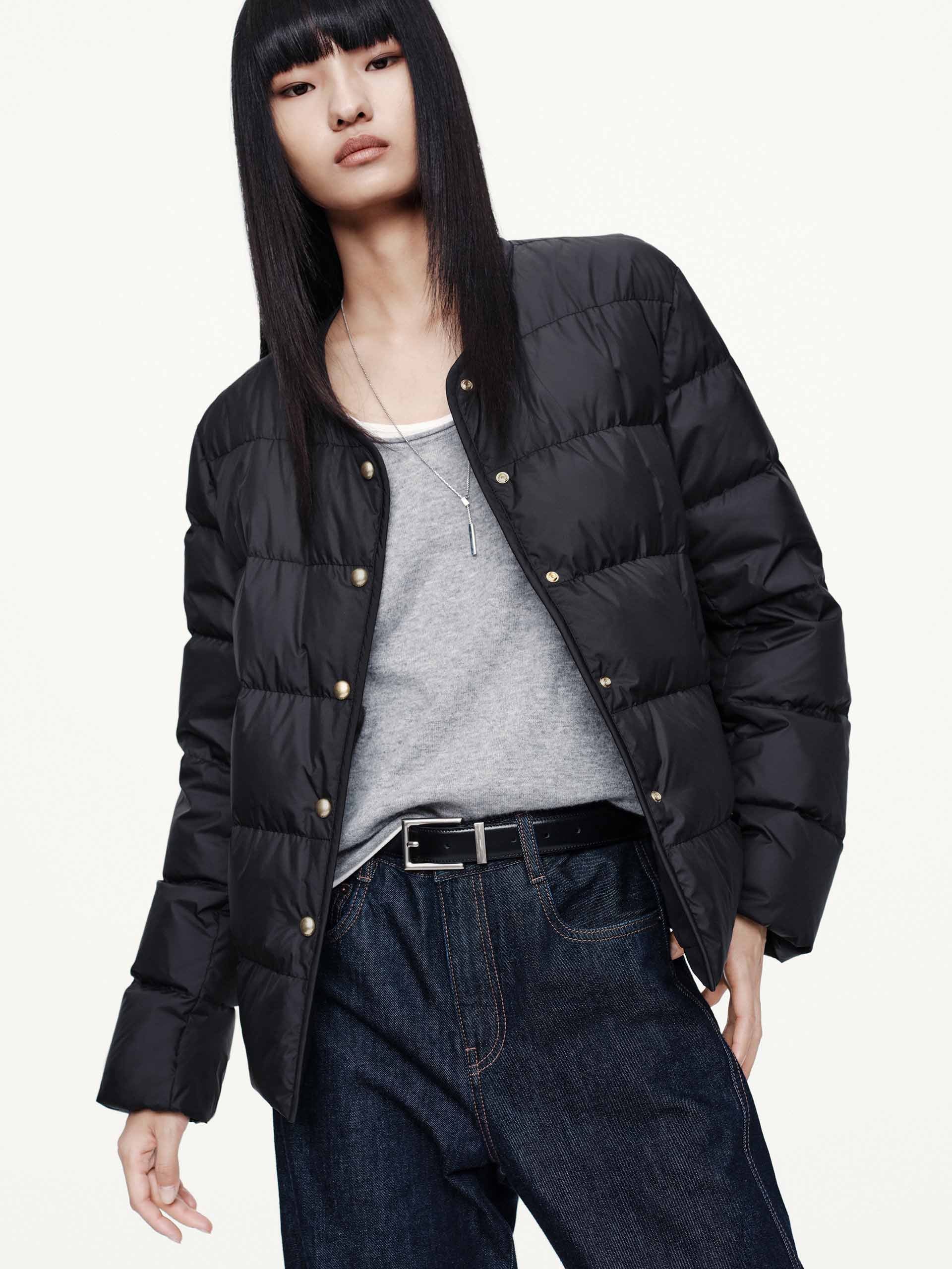 Hooded Layered Down Jacket