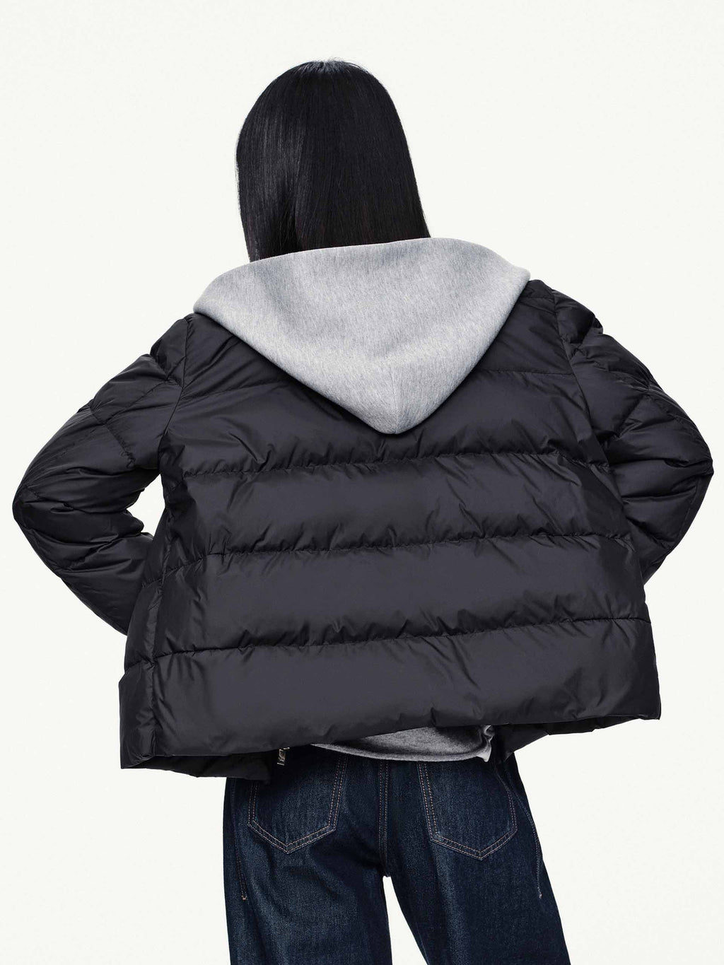 Hooded Layered Down Jacket