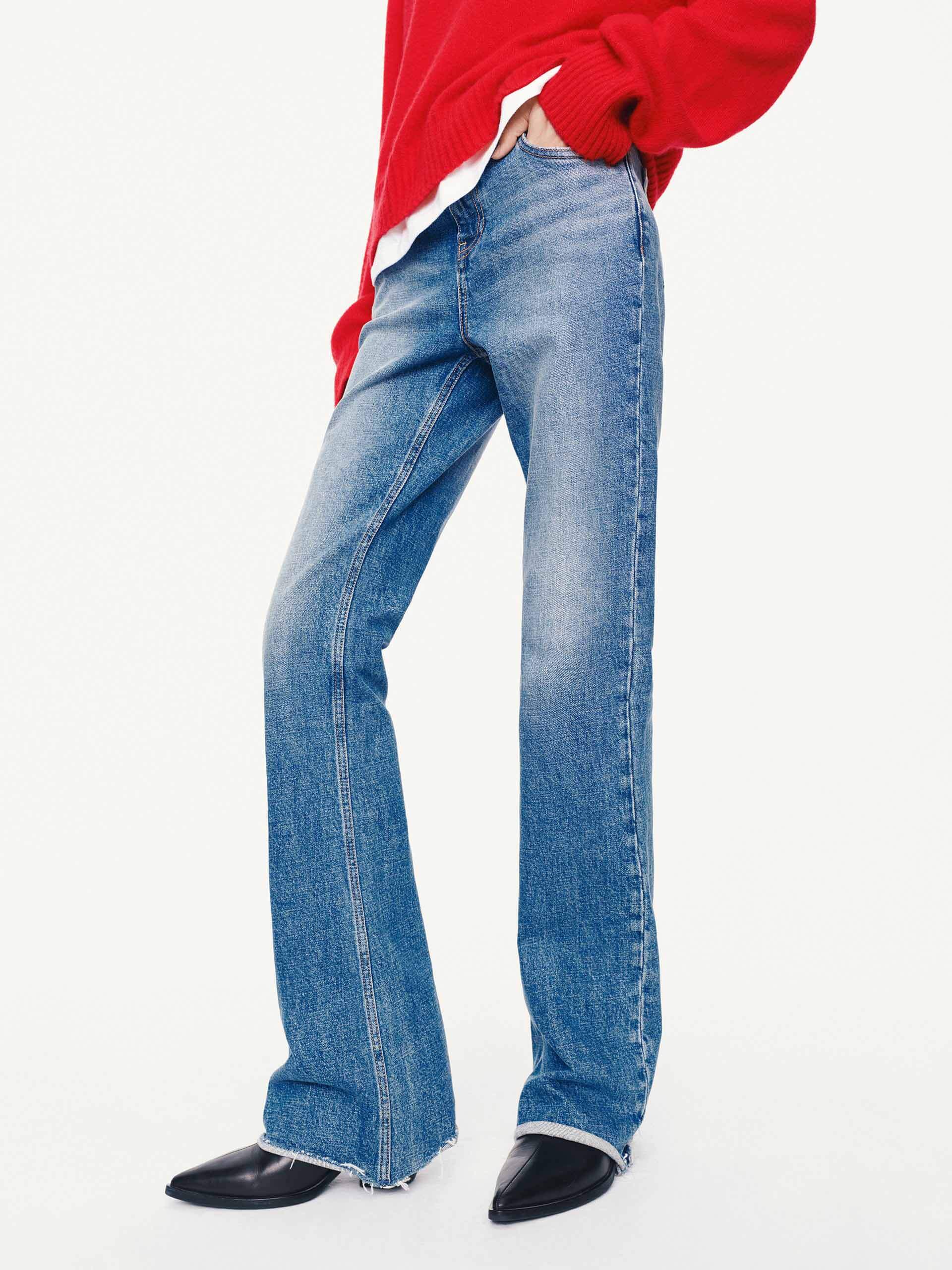 Raw Hem Flared Jeans