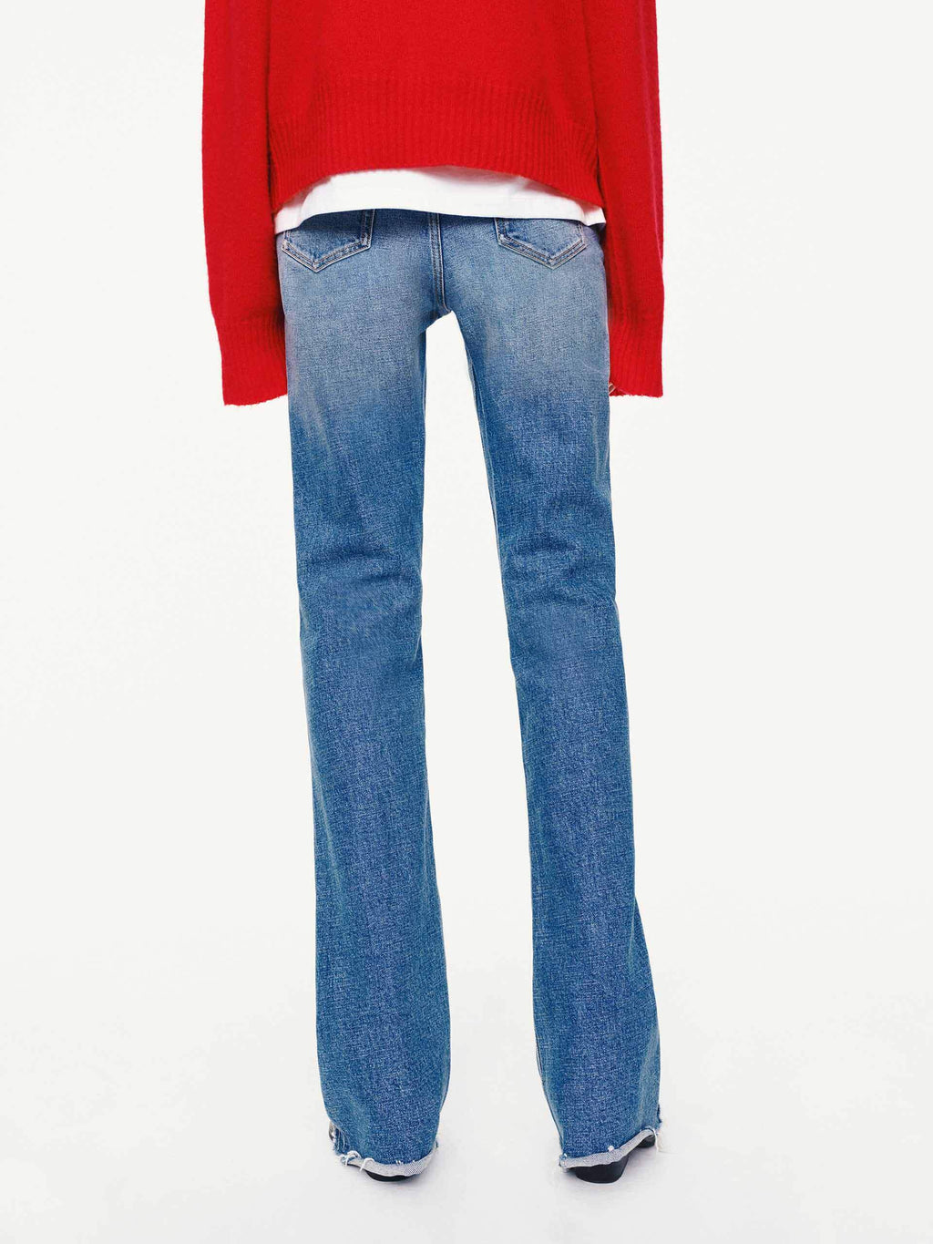 Raw Hem Flared Jeans