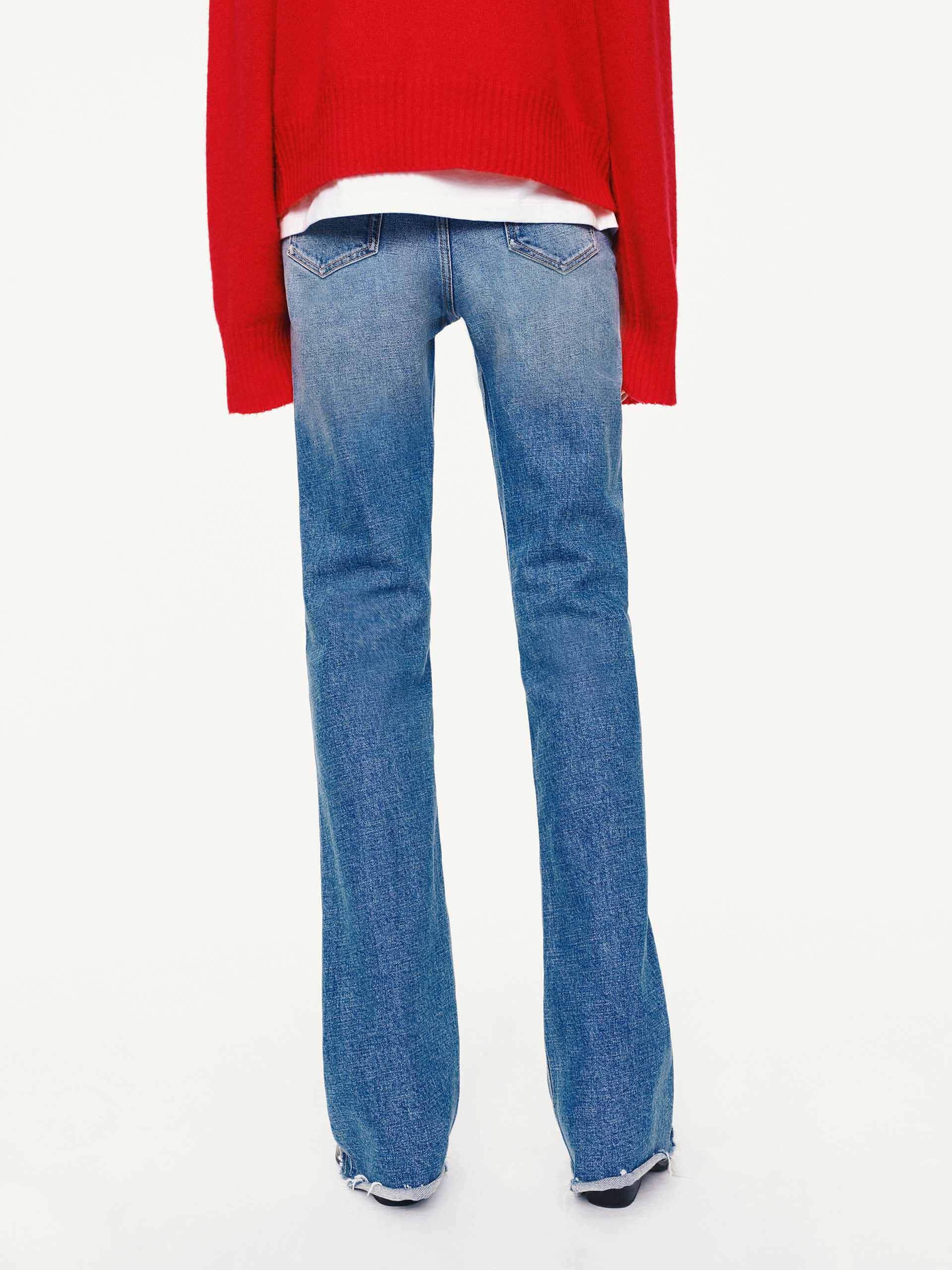 Raw Hem Flared Jeans