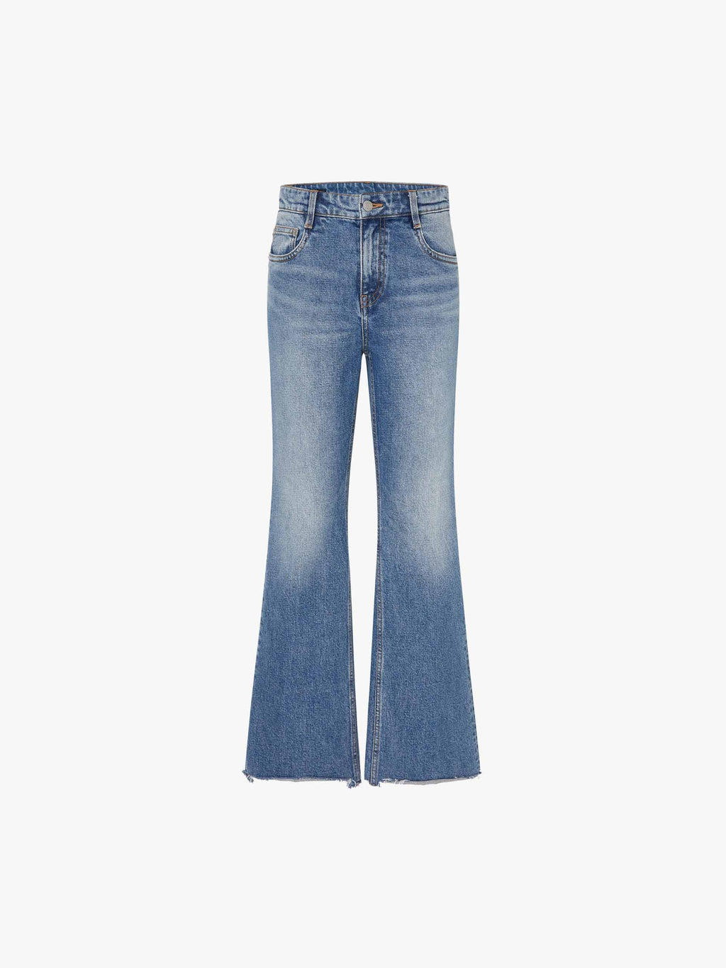 Raw Hem Flared Jeans