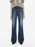 Wash Faded Flared Jeans