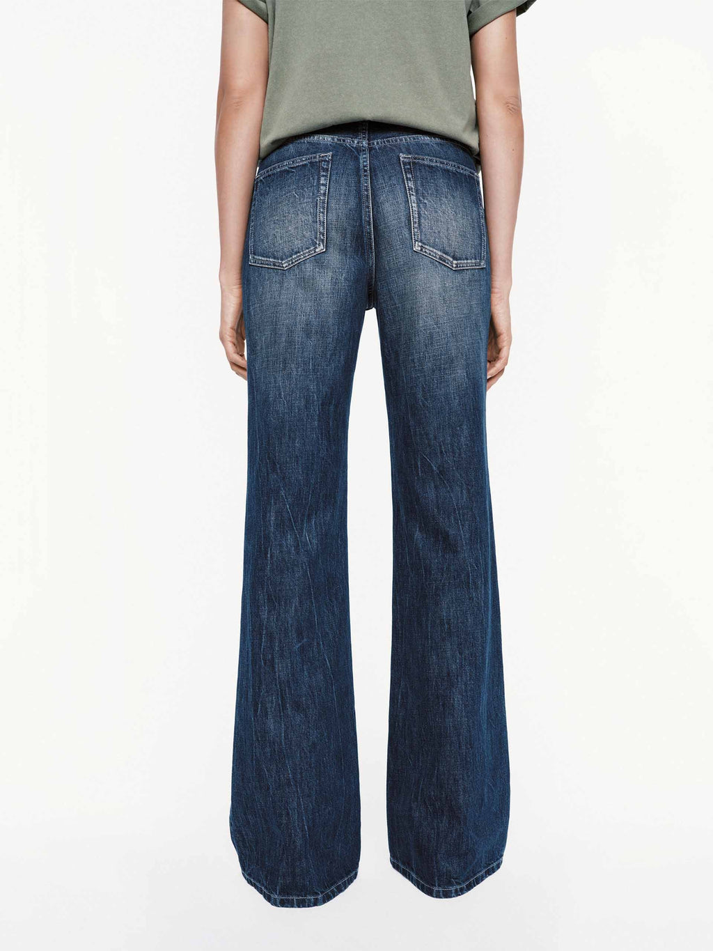 Wash Faded Flared Jeans