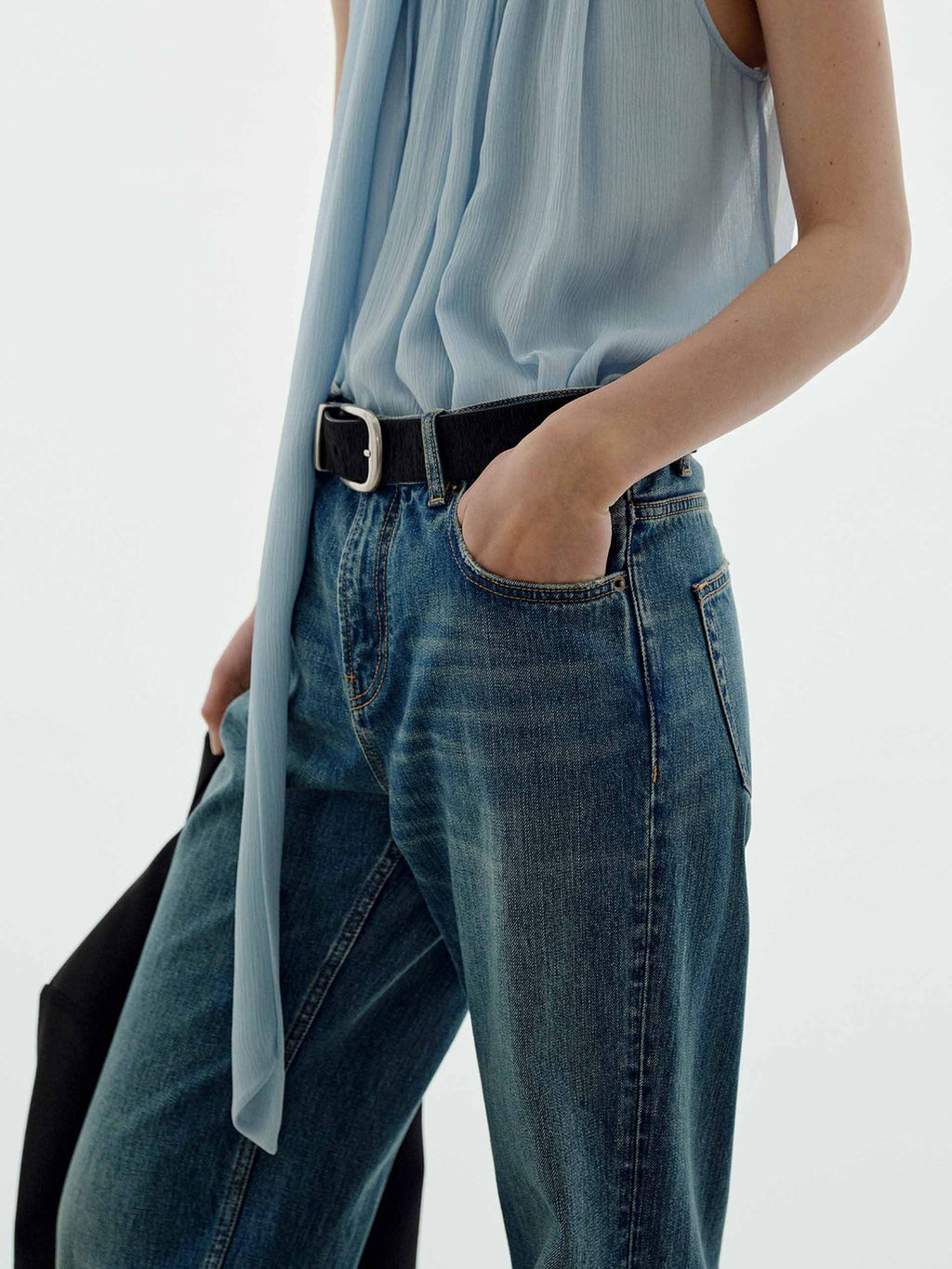 Raw Hem Cotton Jeans