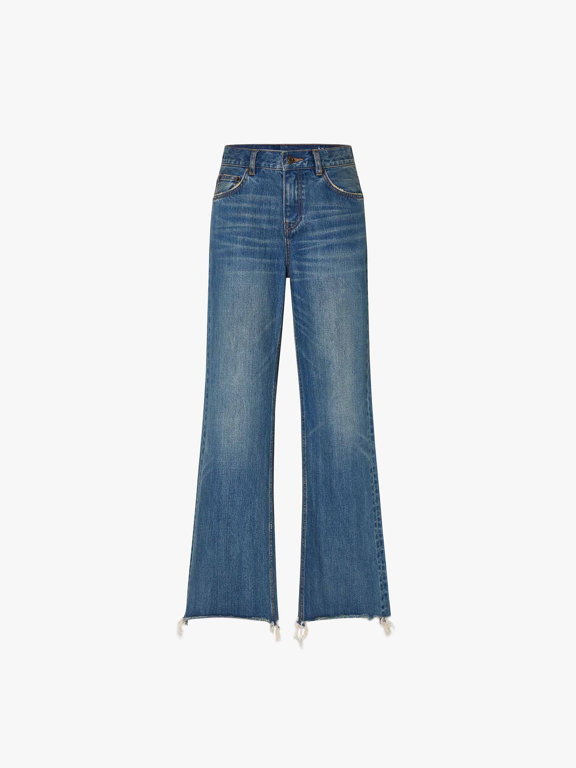 Raw Hem Cotton Jeans