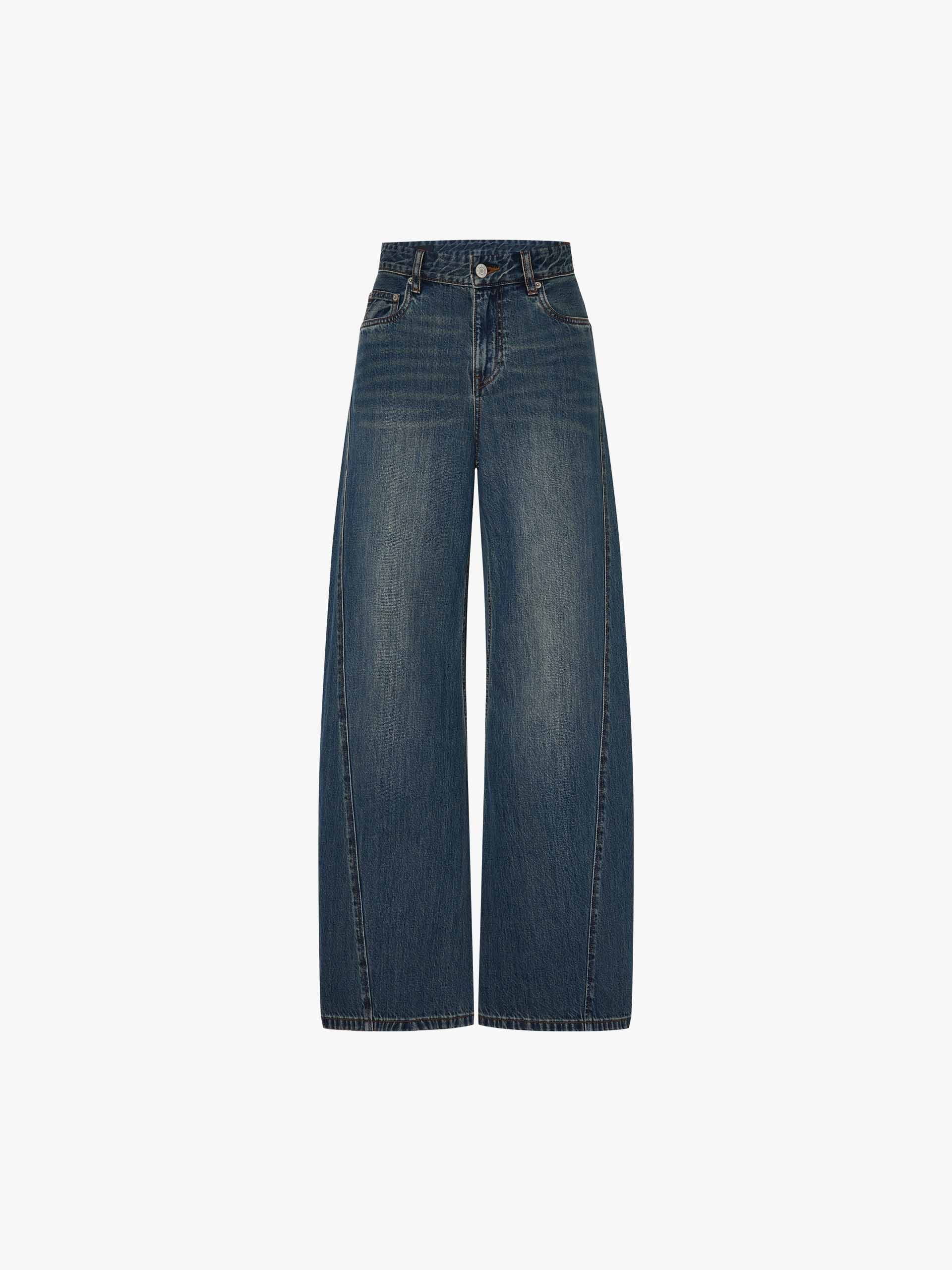 Barrel Leg Faded Jeans