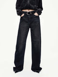 Whisker Effect Cotton Jeans