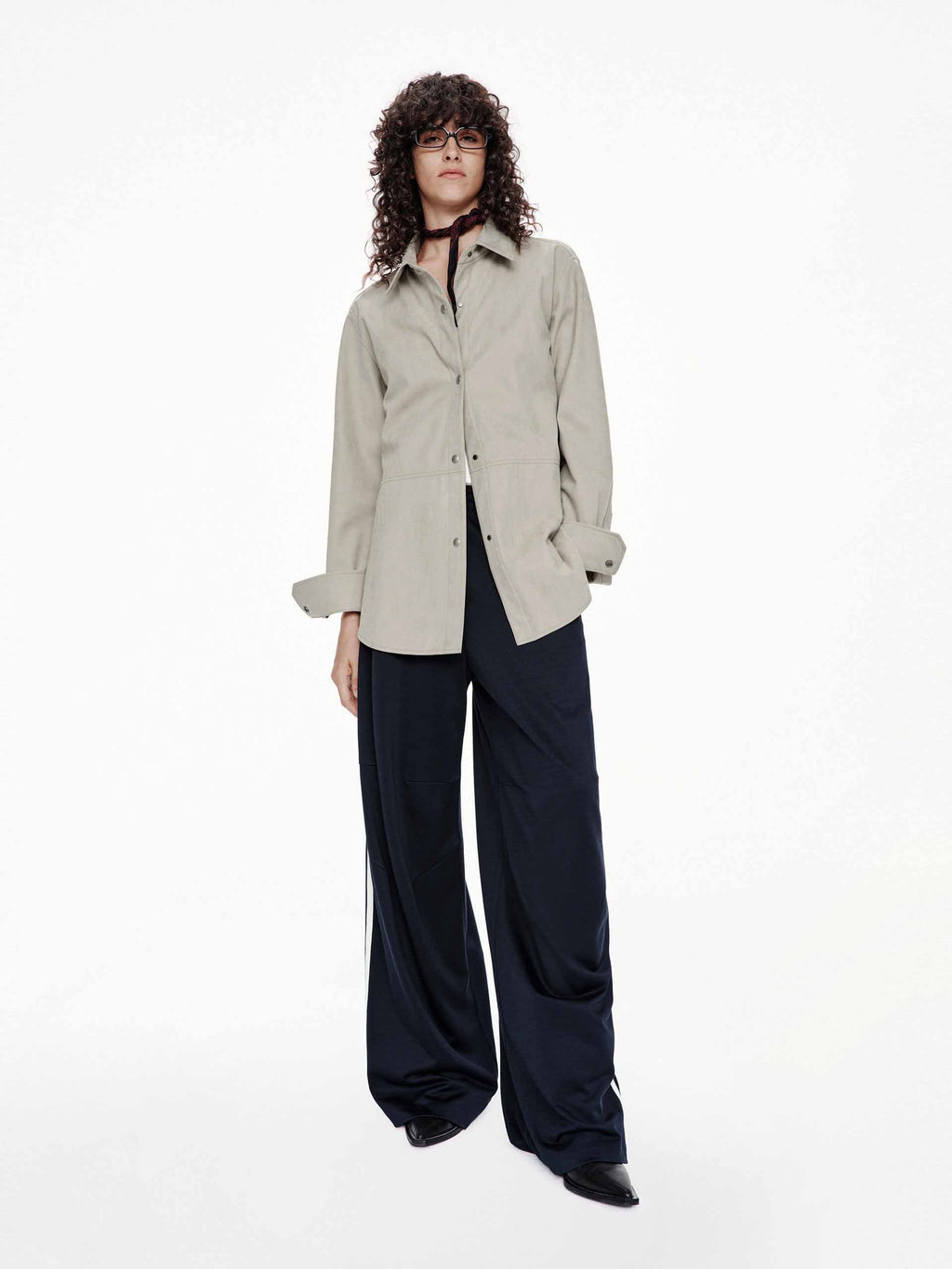 Faux Leather Button Jacket