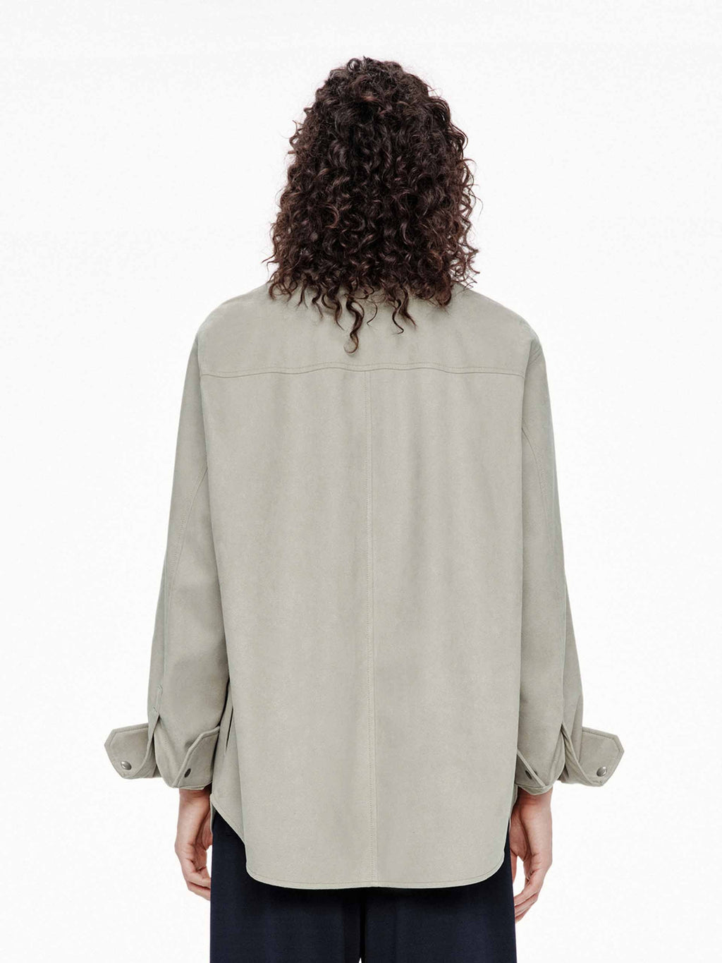 Faux Leather Button Jacket