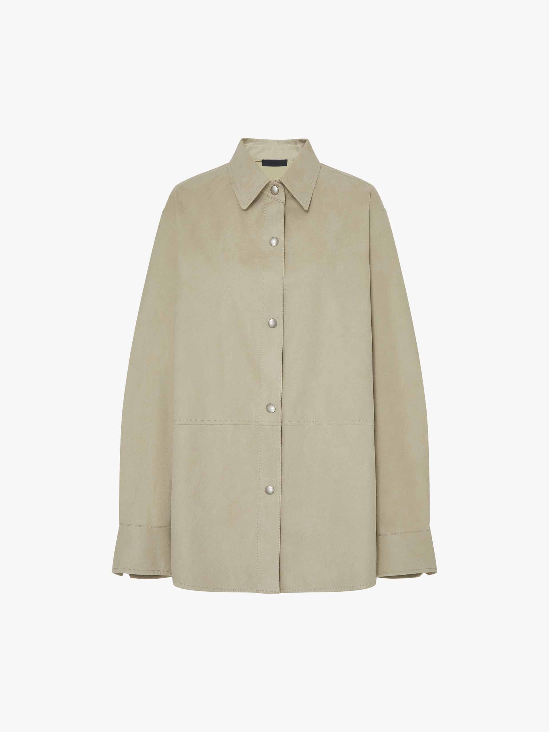 Faux Leather Button Jacket