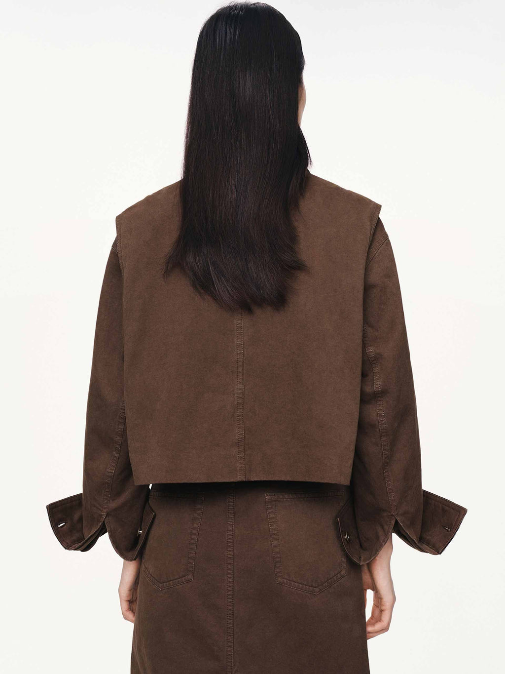 Cropped Zipper Cotton Jacket