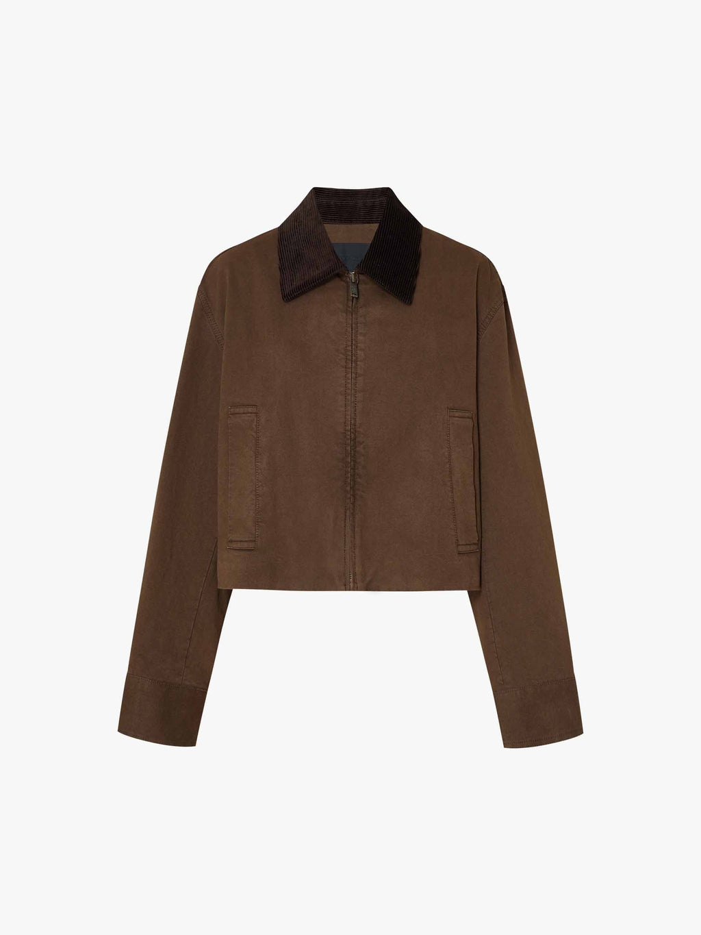 Cropped Zipper Cotton Jacket
