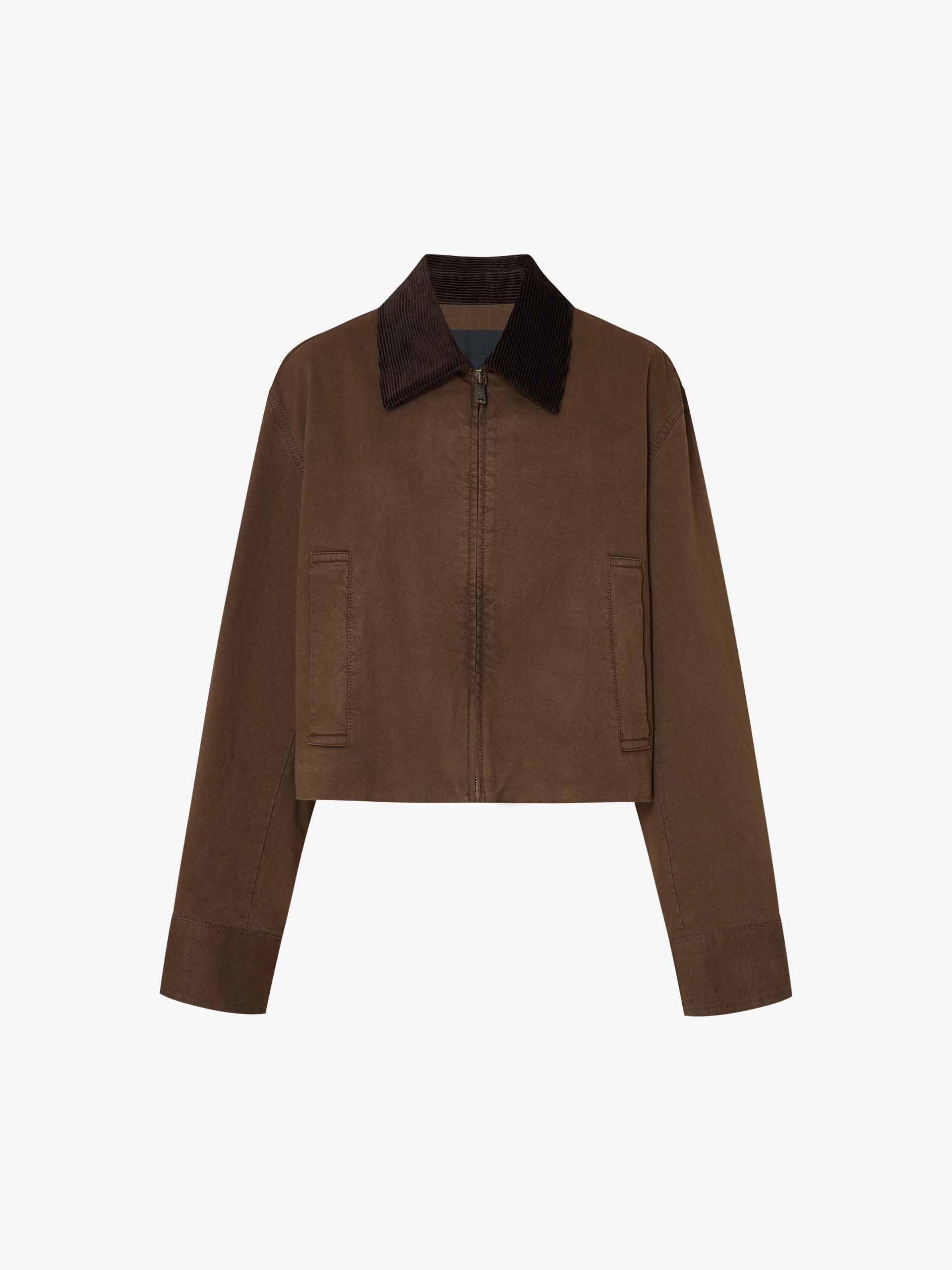 Cropped Zipper Cotton Jacket