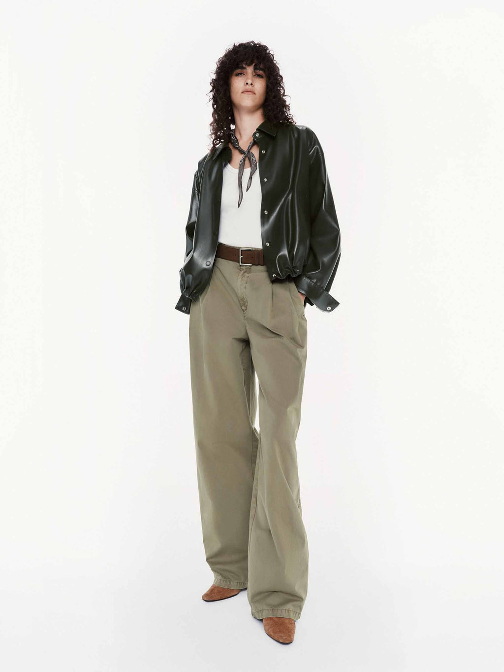PU Leather Cropped Jacket