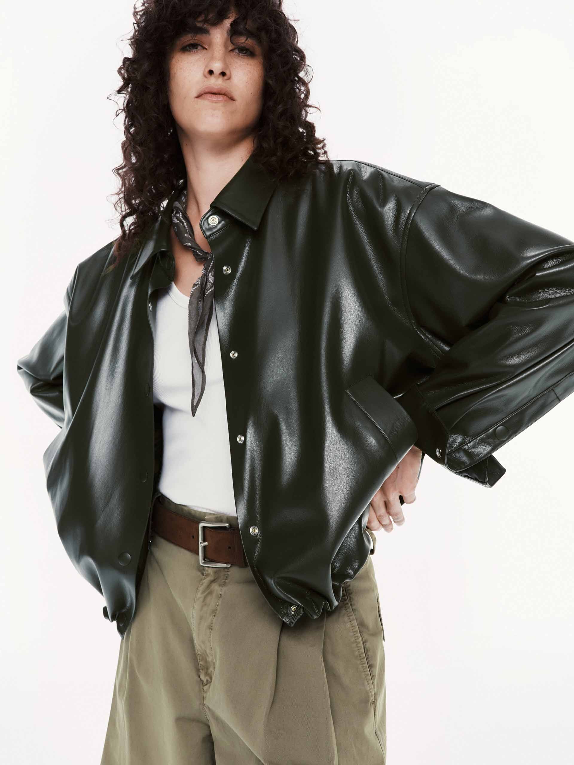 PU Leather Cropped Jacket