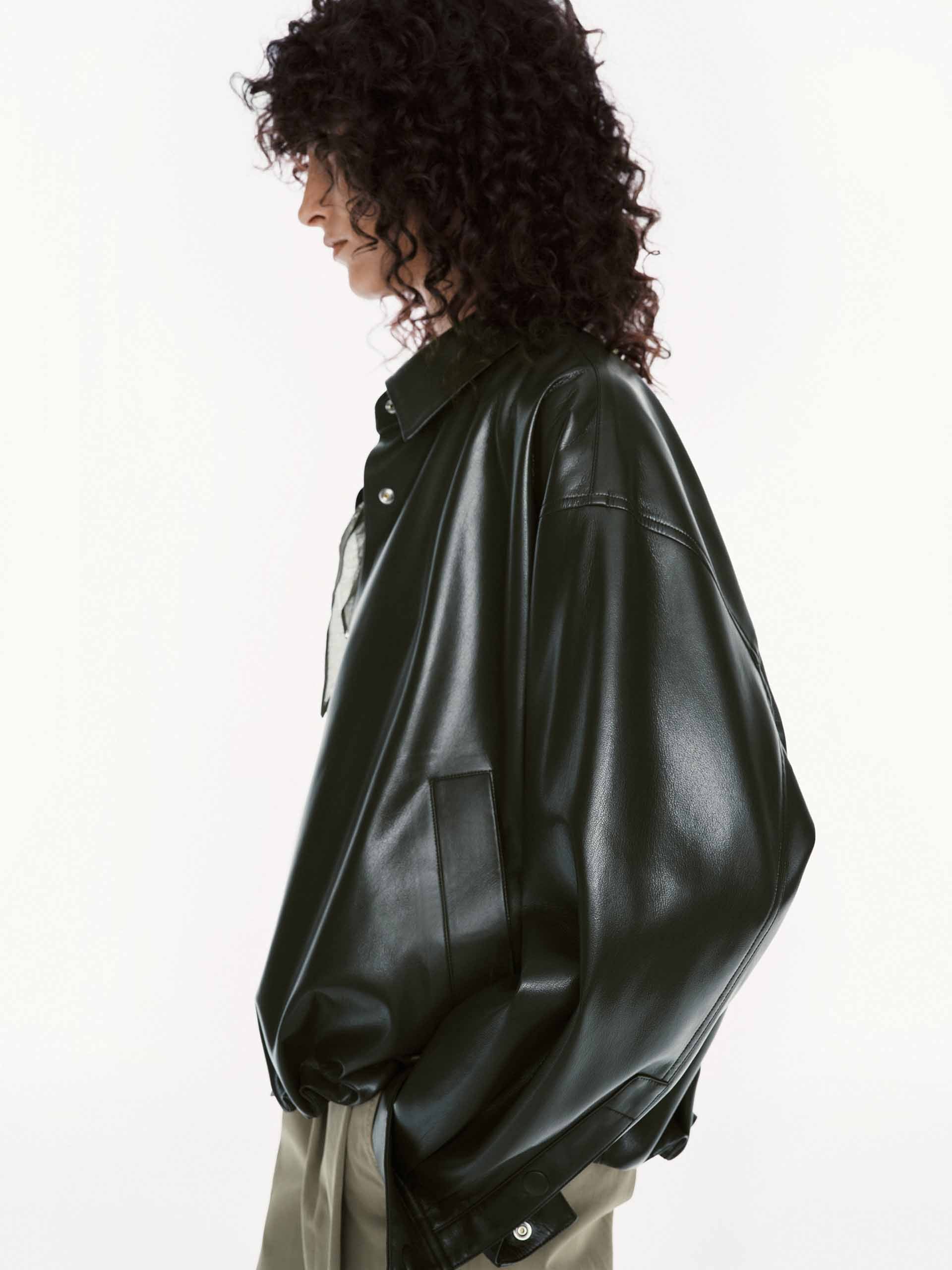 PU Leather Cropped Jacket