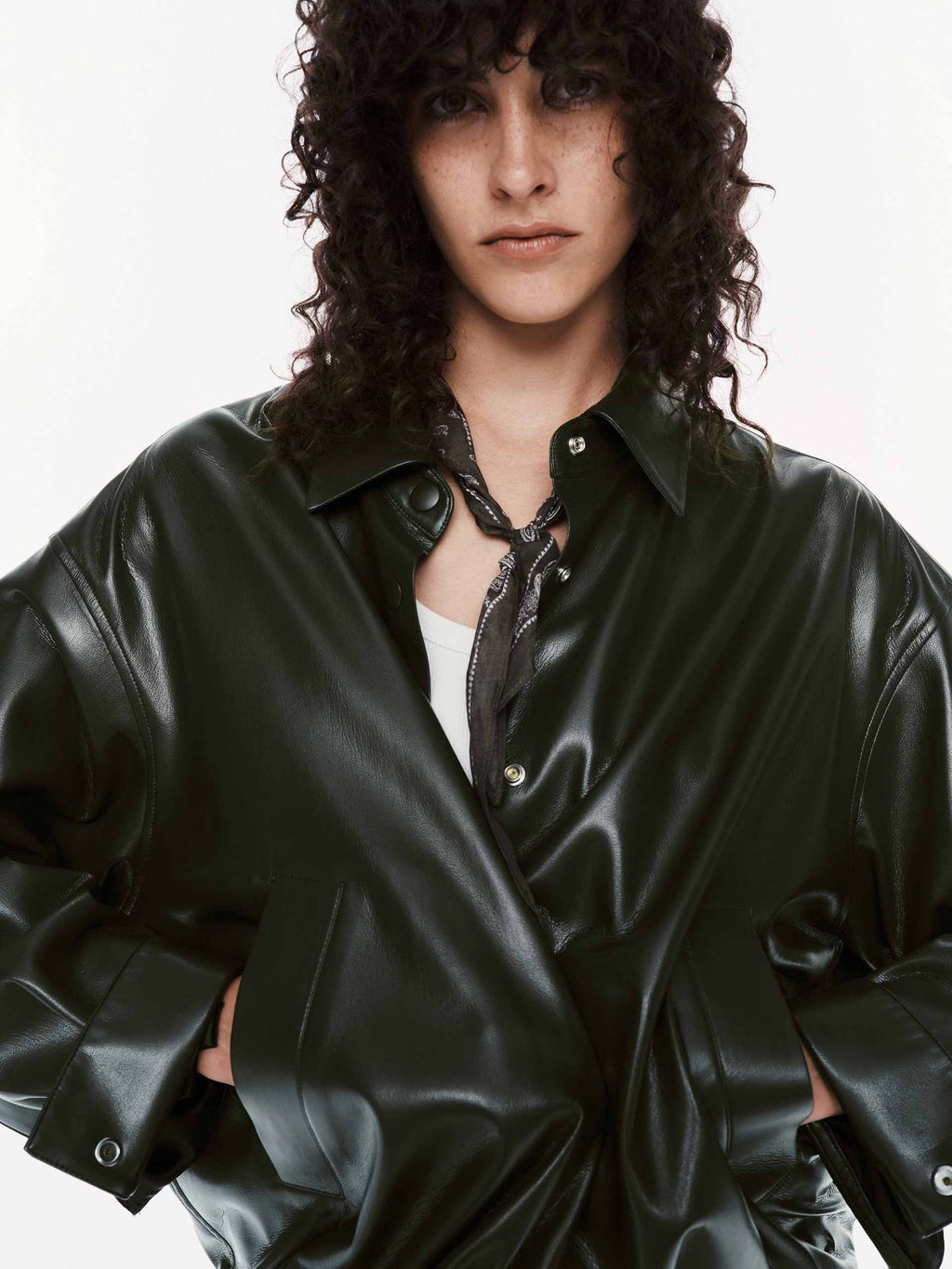 PU Leather Cropped Jacket