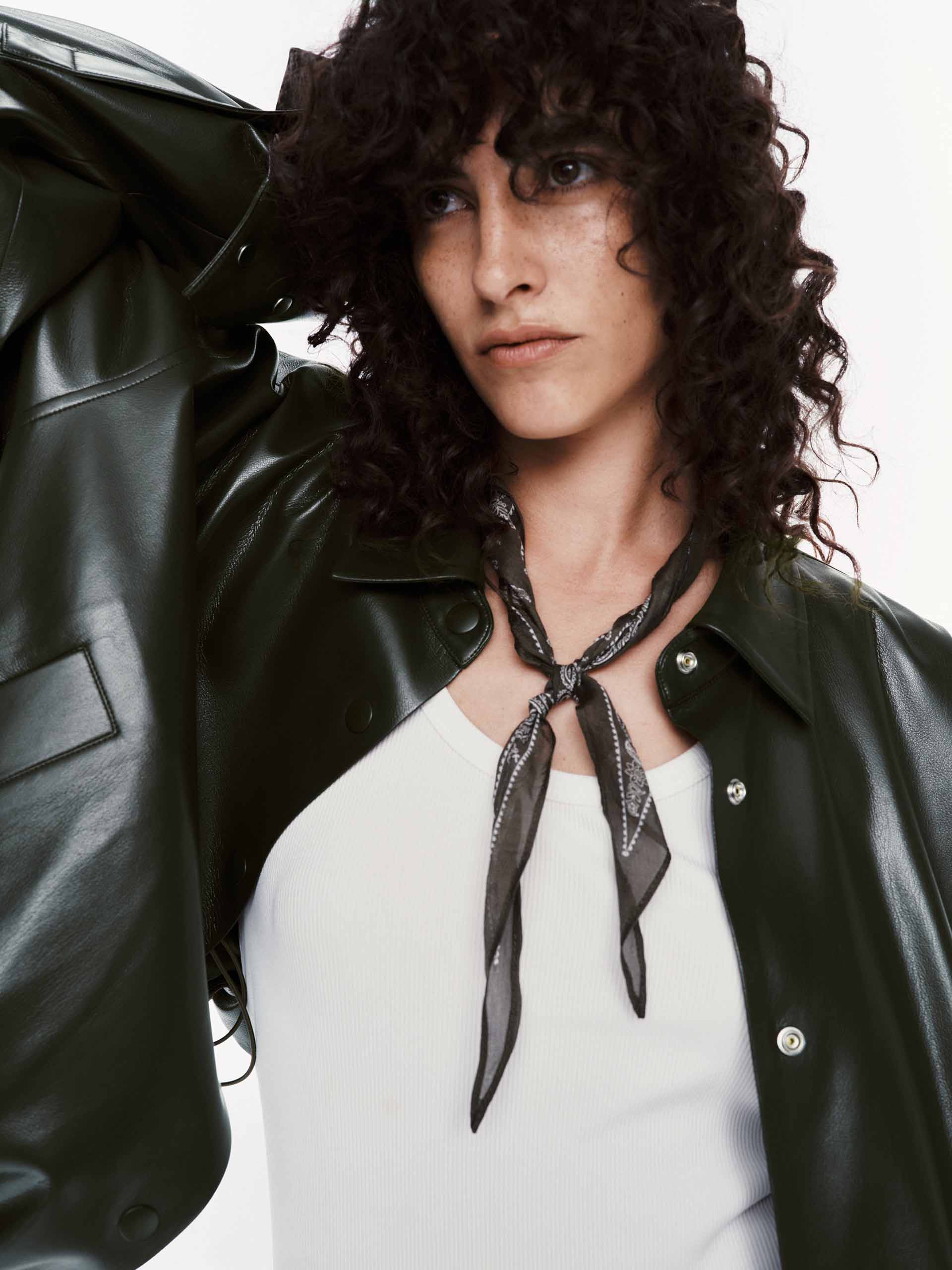 PU Leather Cropped Jacket