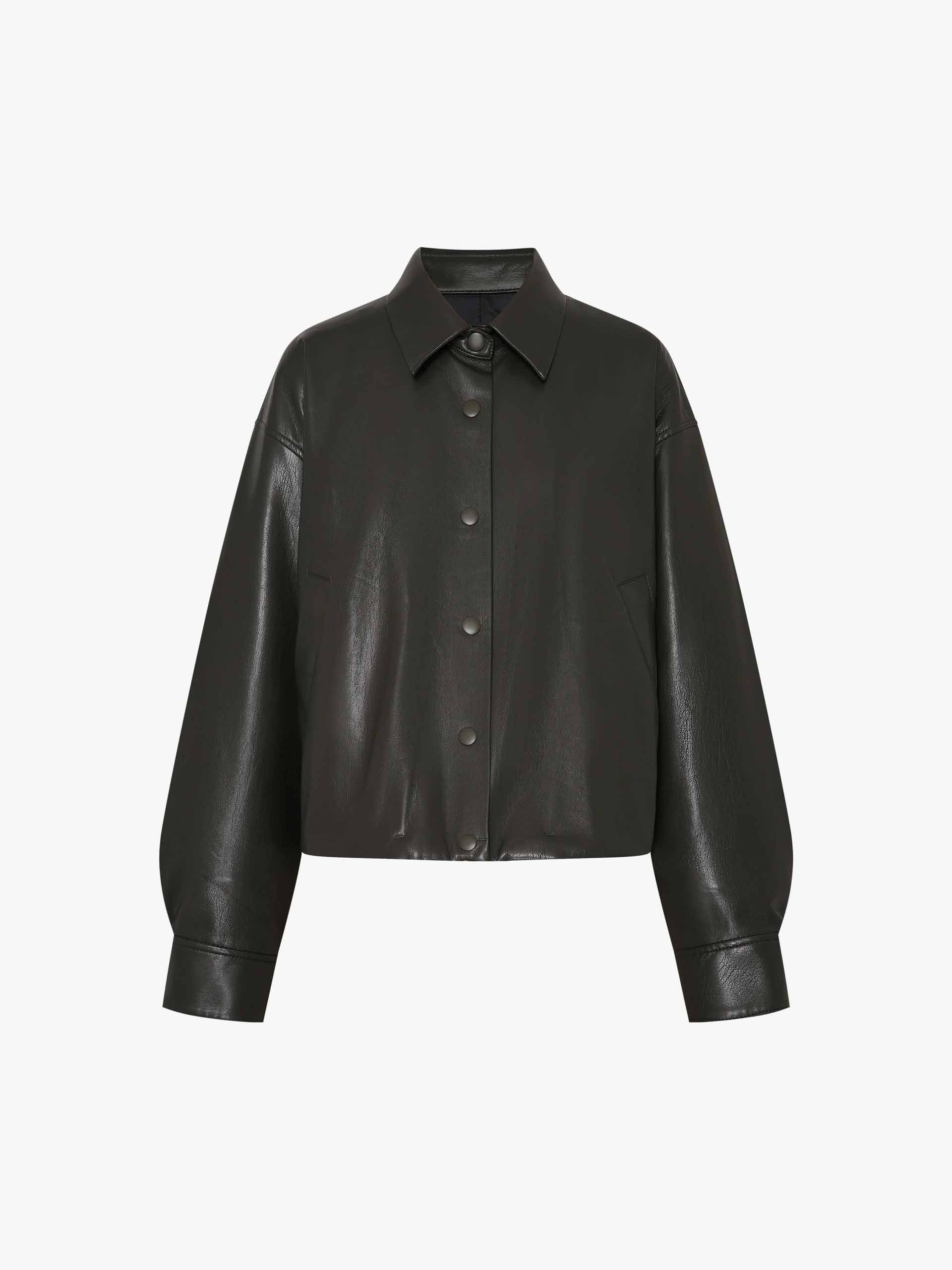 PU Leather Cropped Jacket