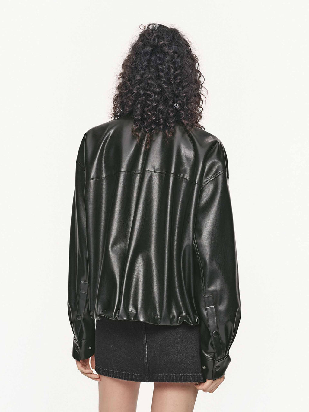 PU Leather Cropped Jacket