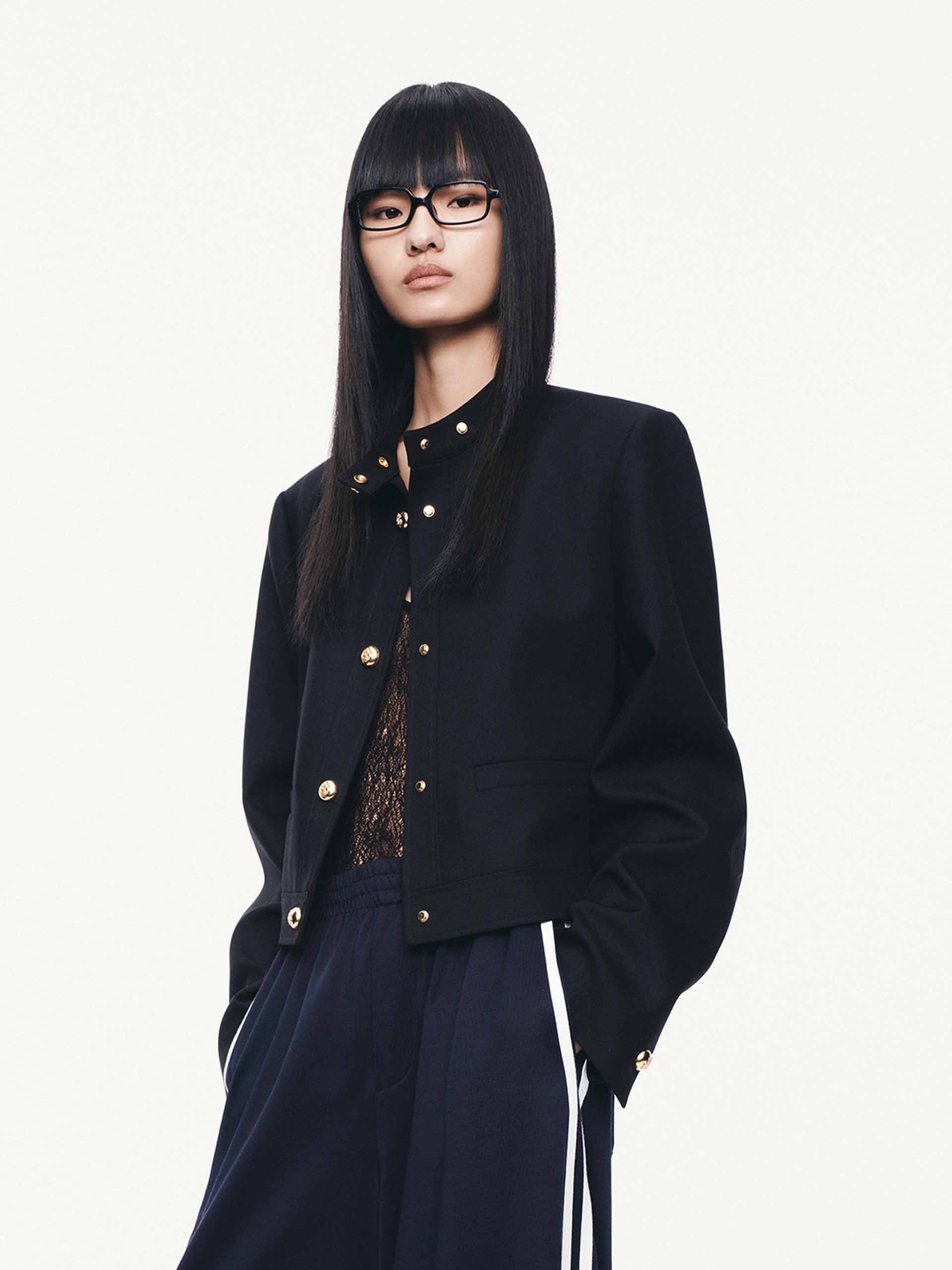 Mock Neck Cropped Jacket