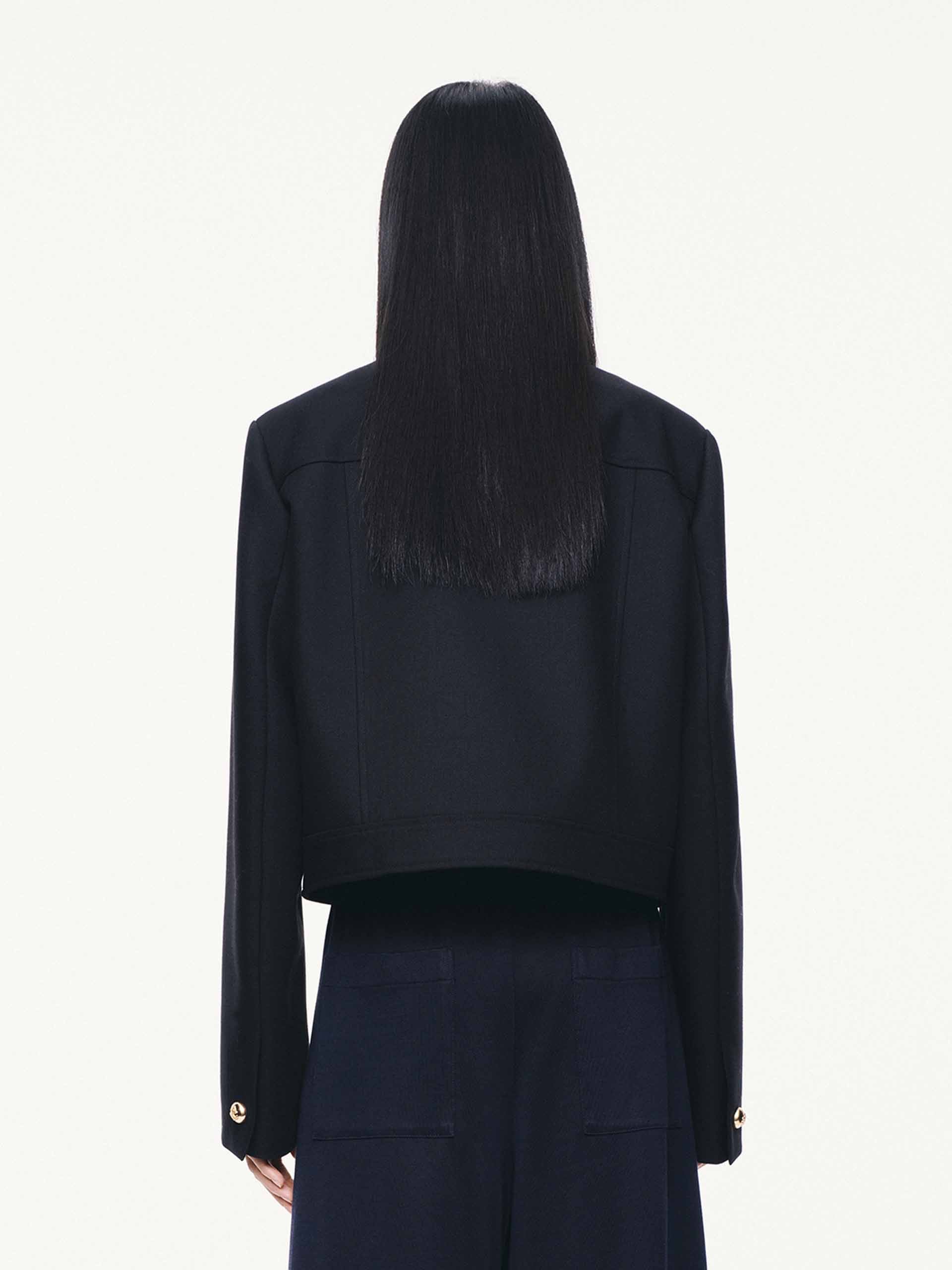 Mock Neck Cropped Jacket