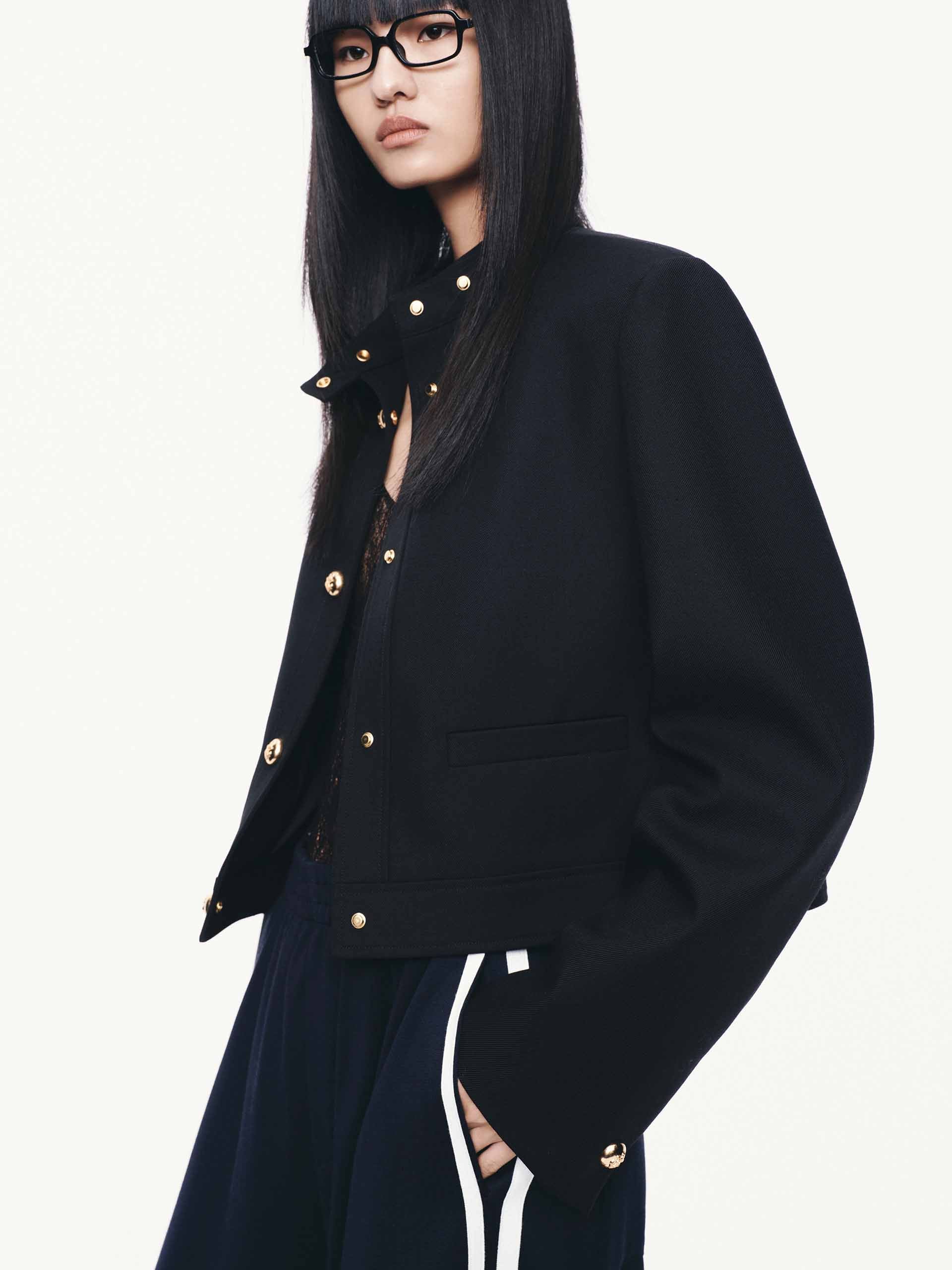 Mock Neck Cropped Jacket