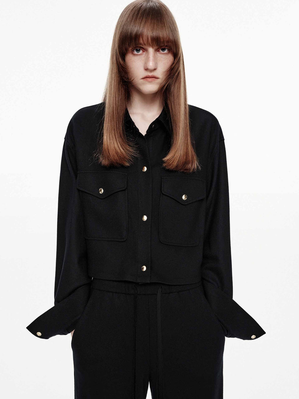 Wool Blend Cropped Jacket