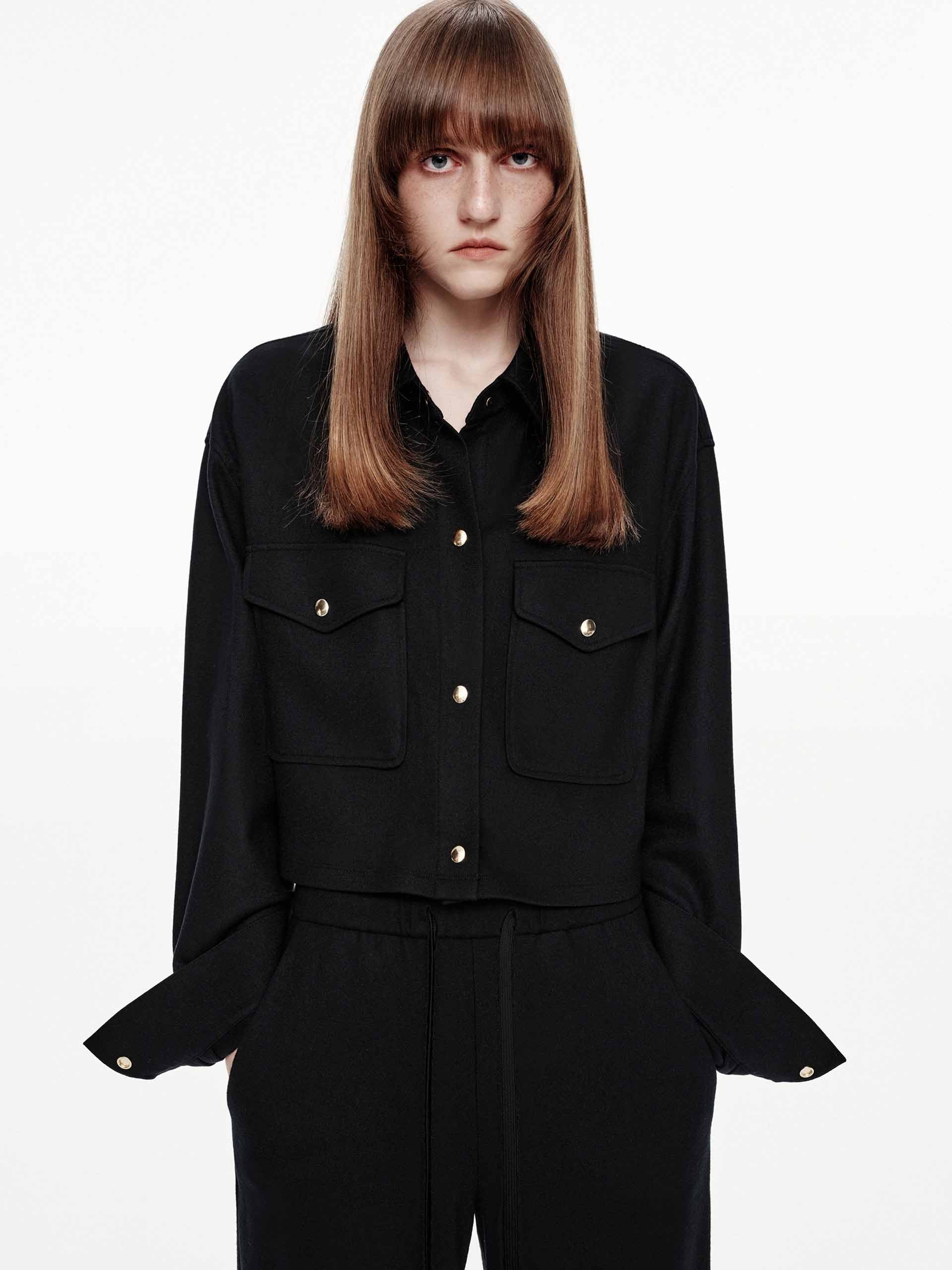 Wool Blend Cropped Jacket