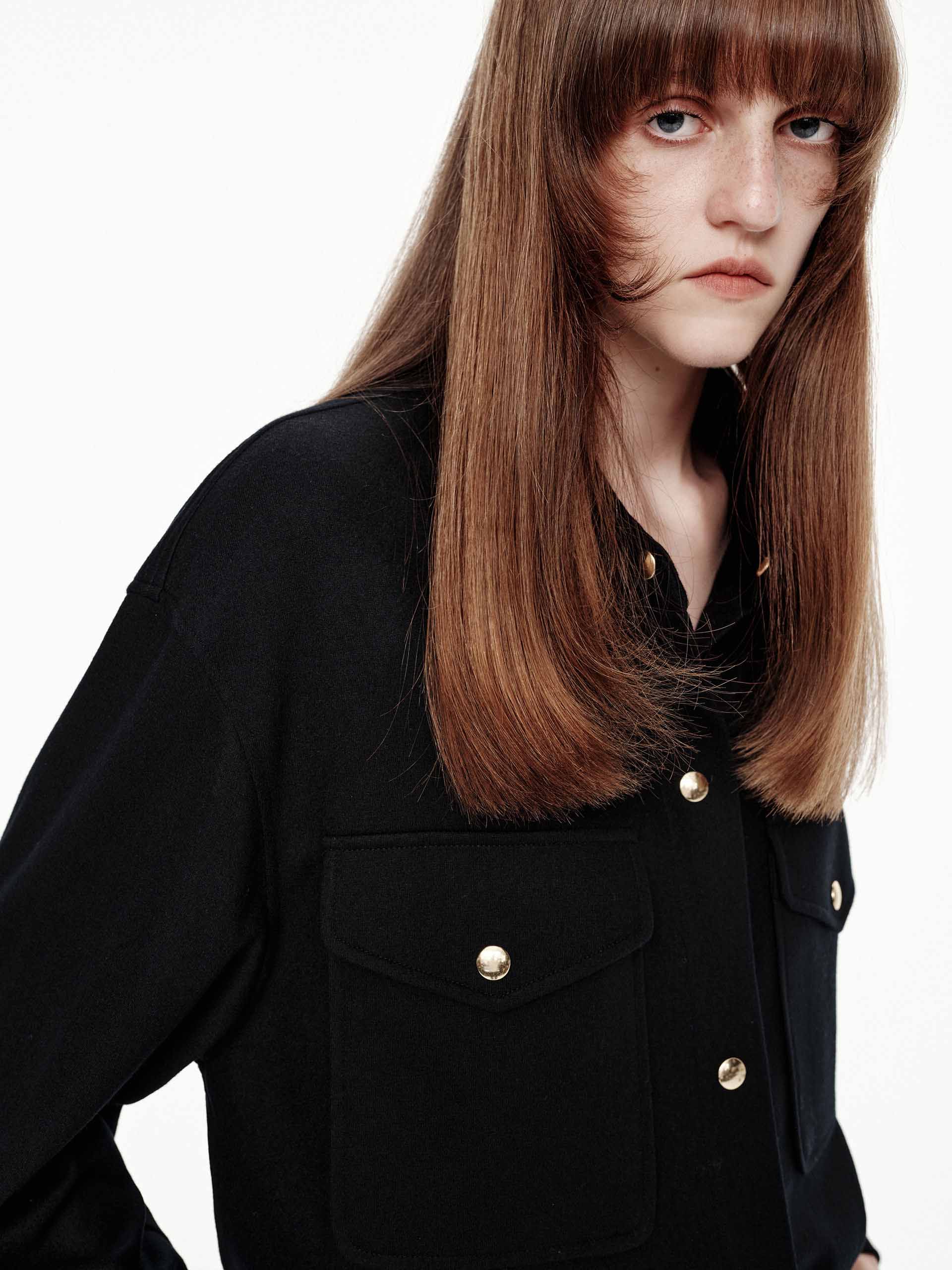 Wool Blend Cropped Jacket