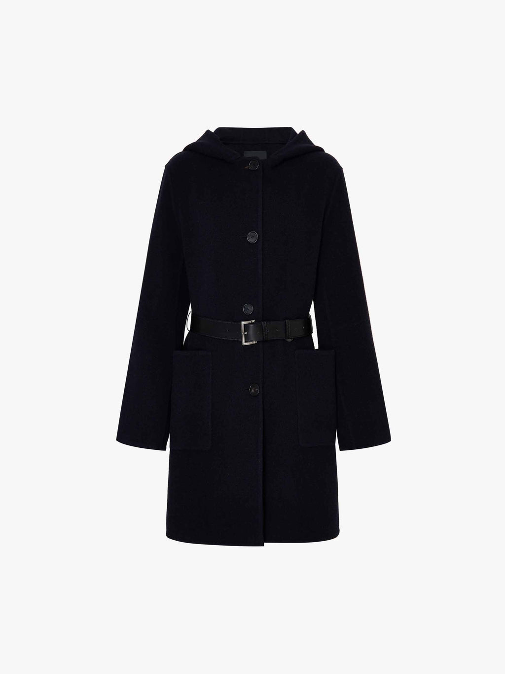 With Belt Hooded Coat