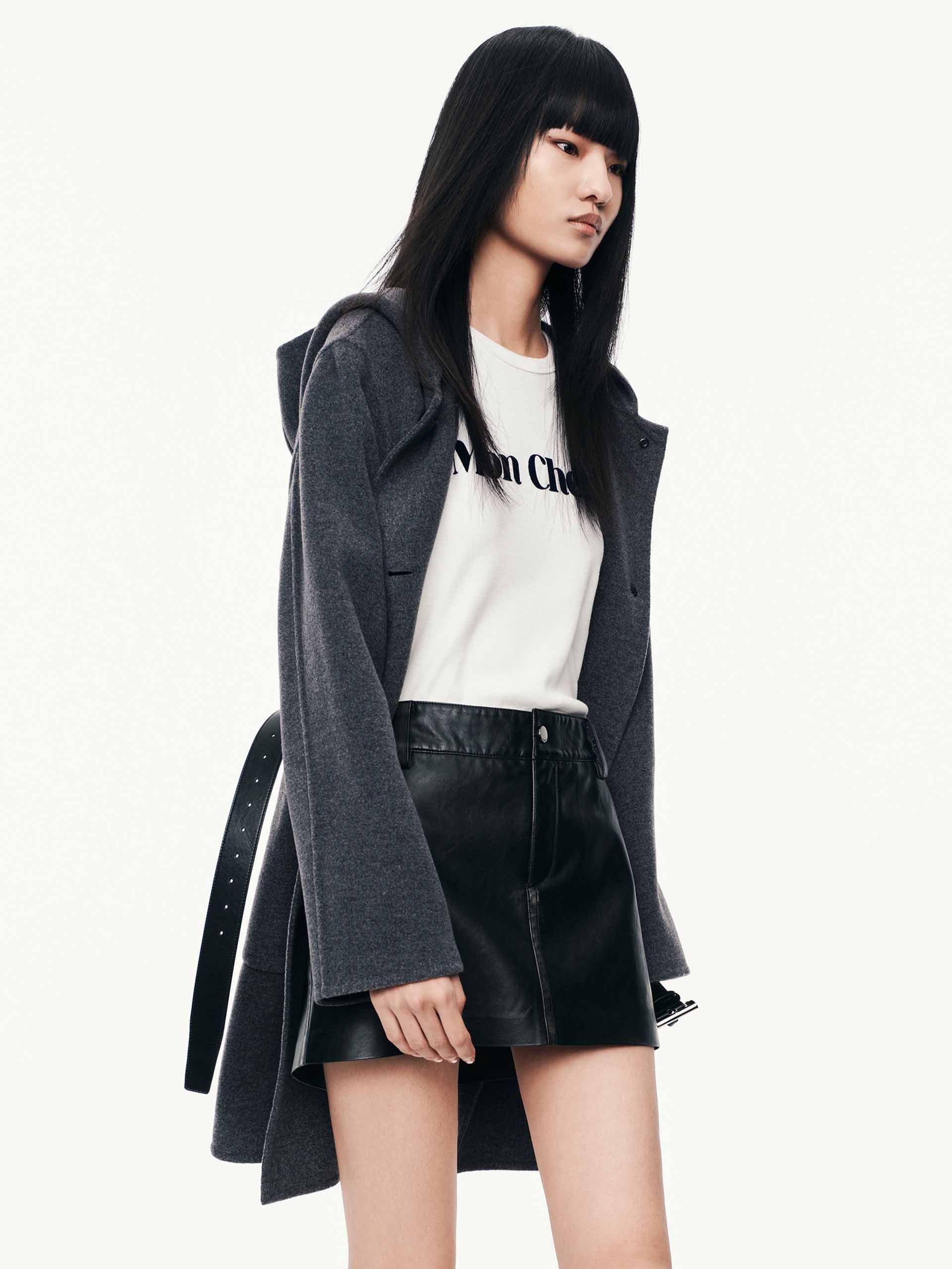 With Belt Hooded Coat