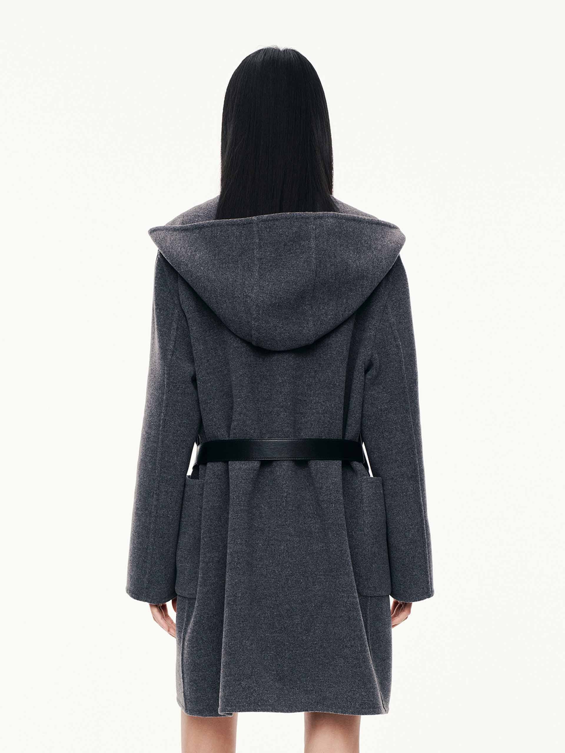 With Belt Hooded Coat