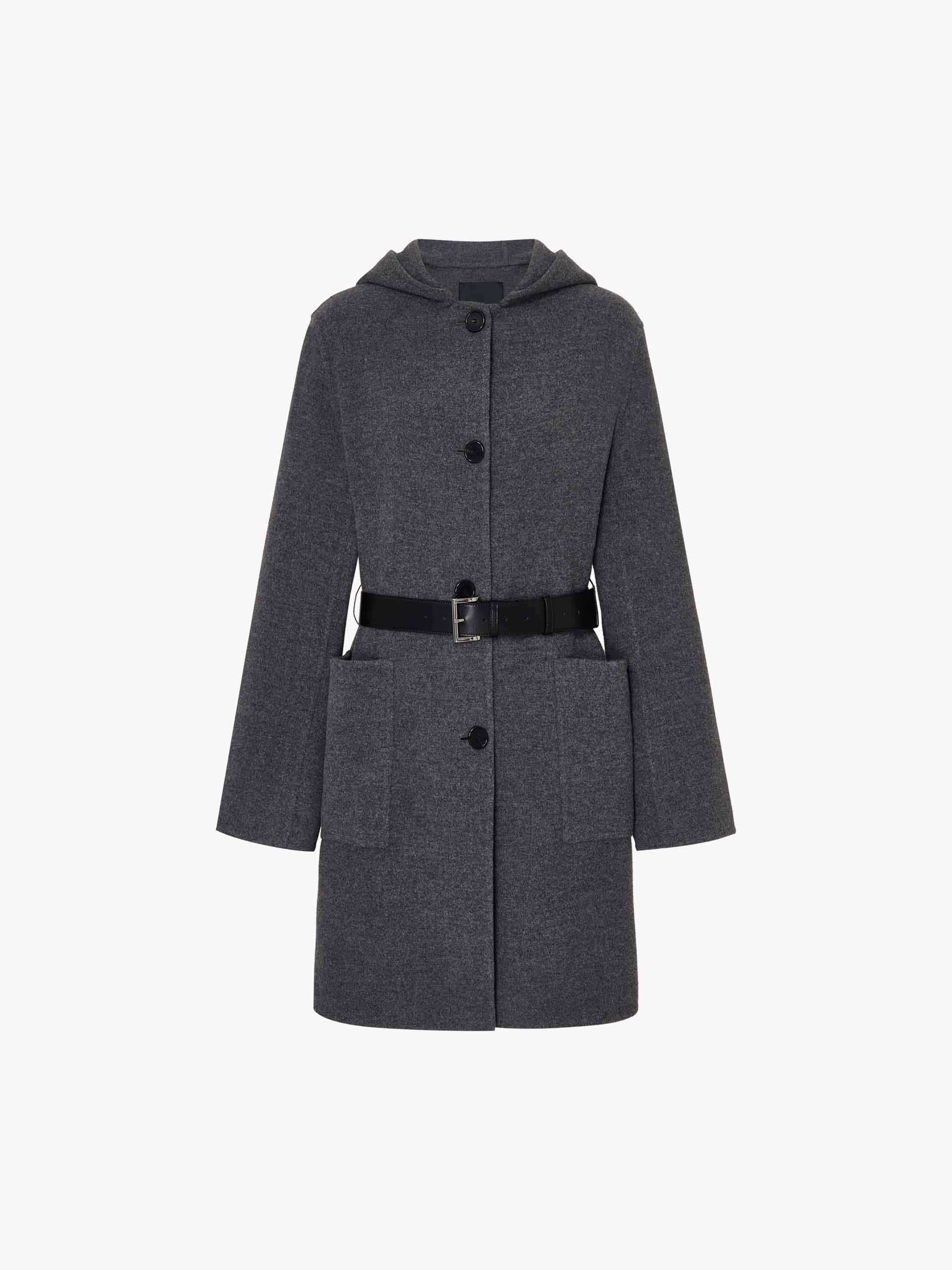 With Belt Hooded Coat