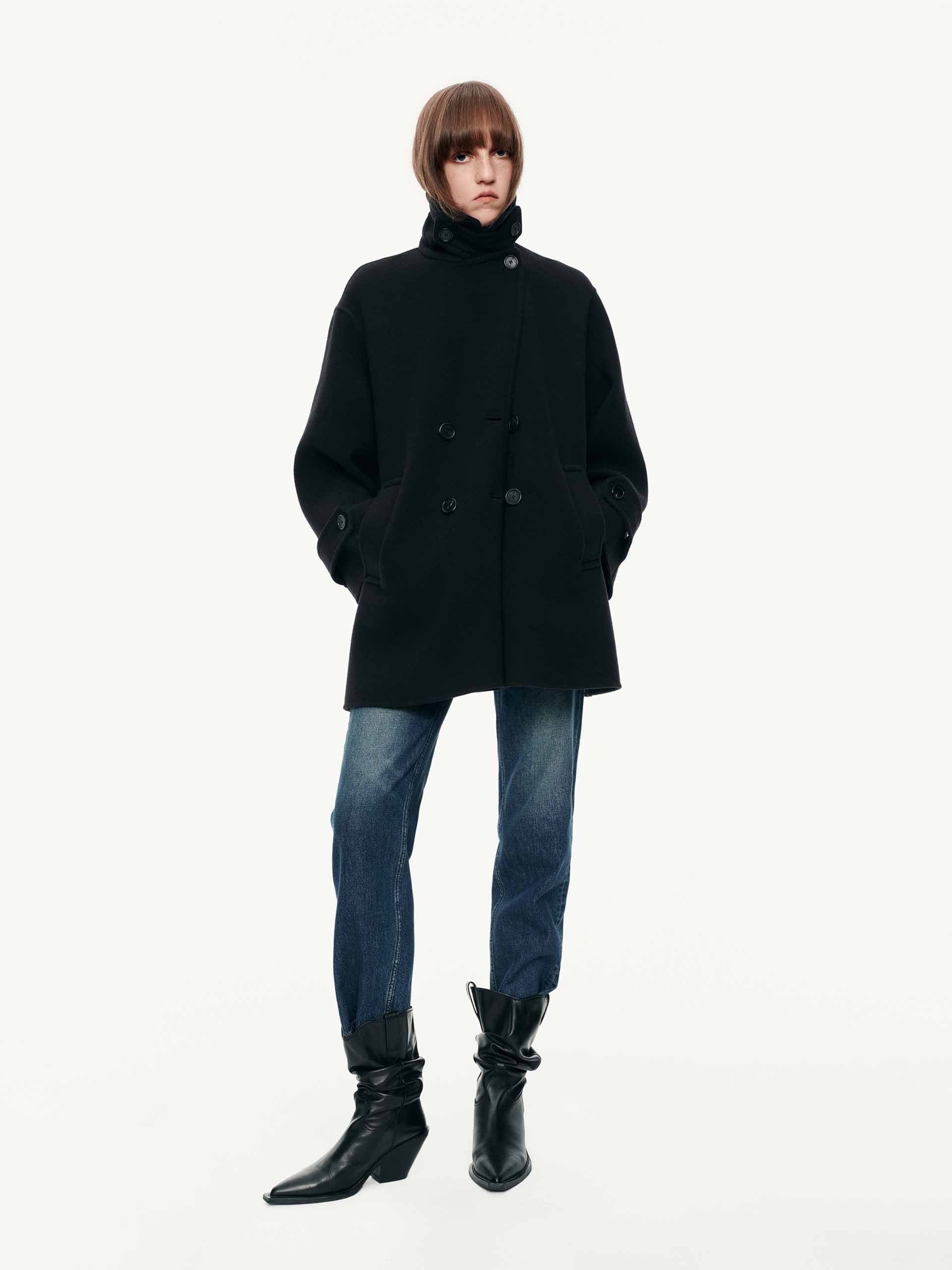Lapel Double Breasted Coat
