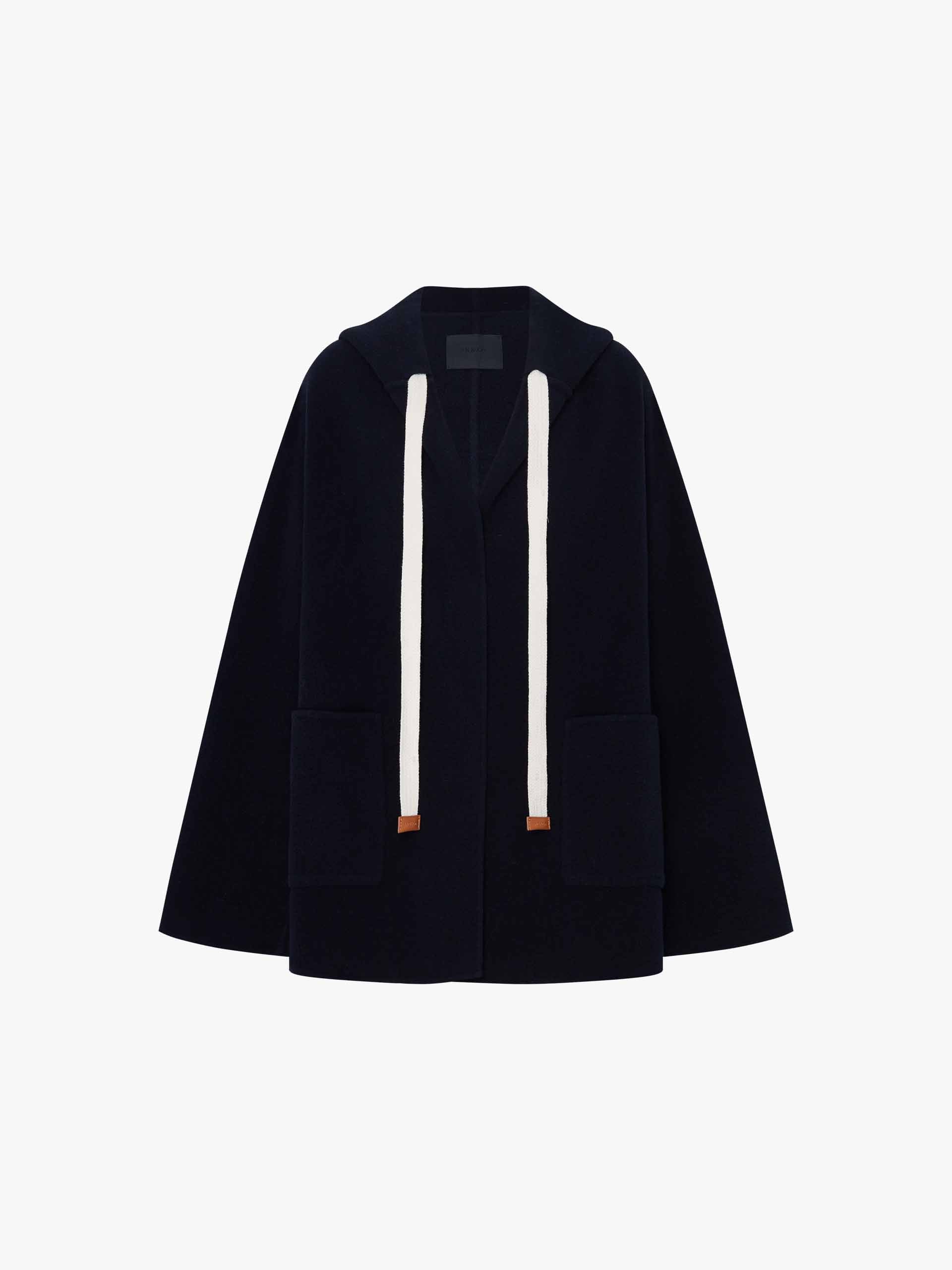 Drawstring Detail Wool Coat