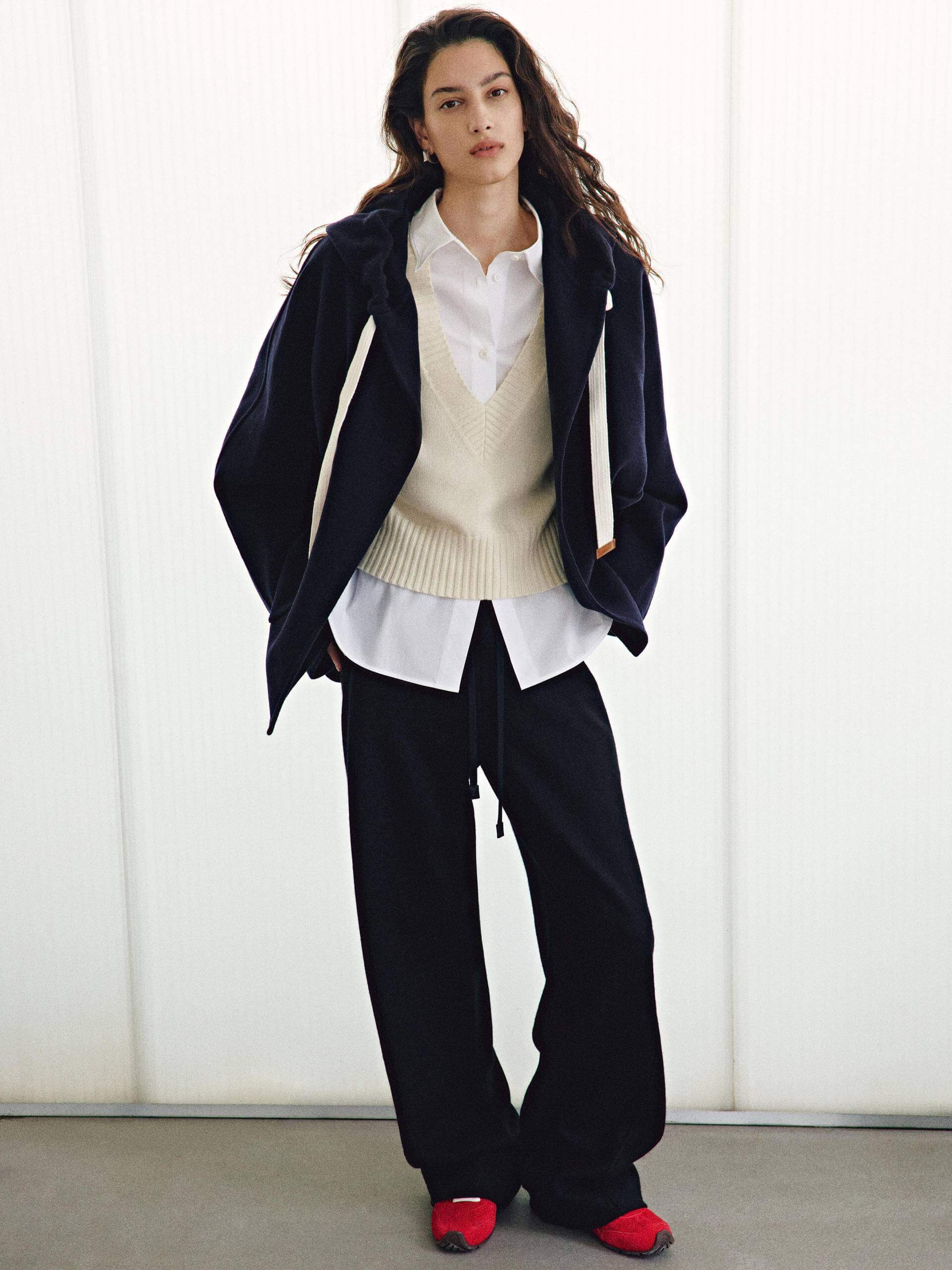 Drawstring Detail Wool Coat