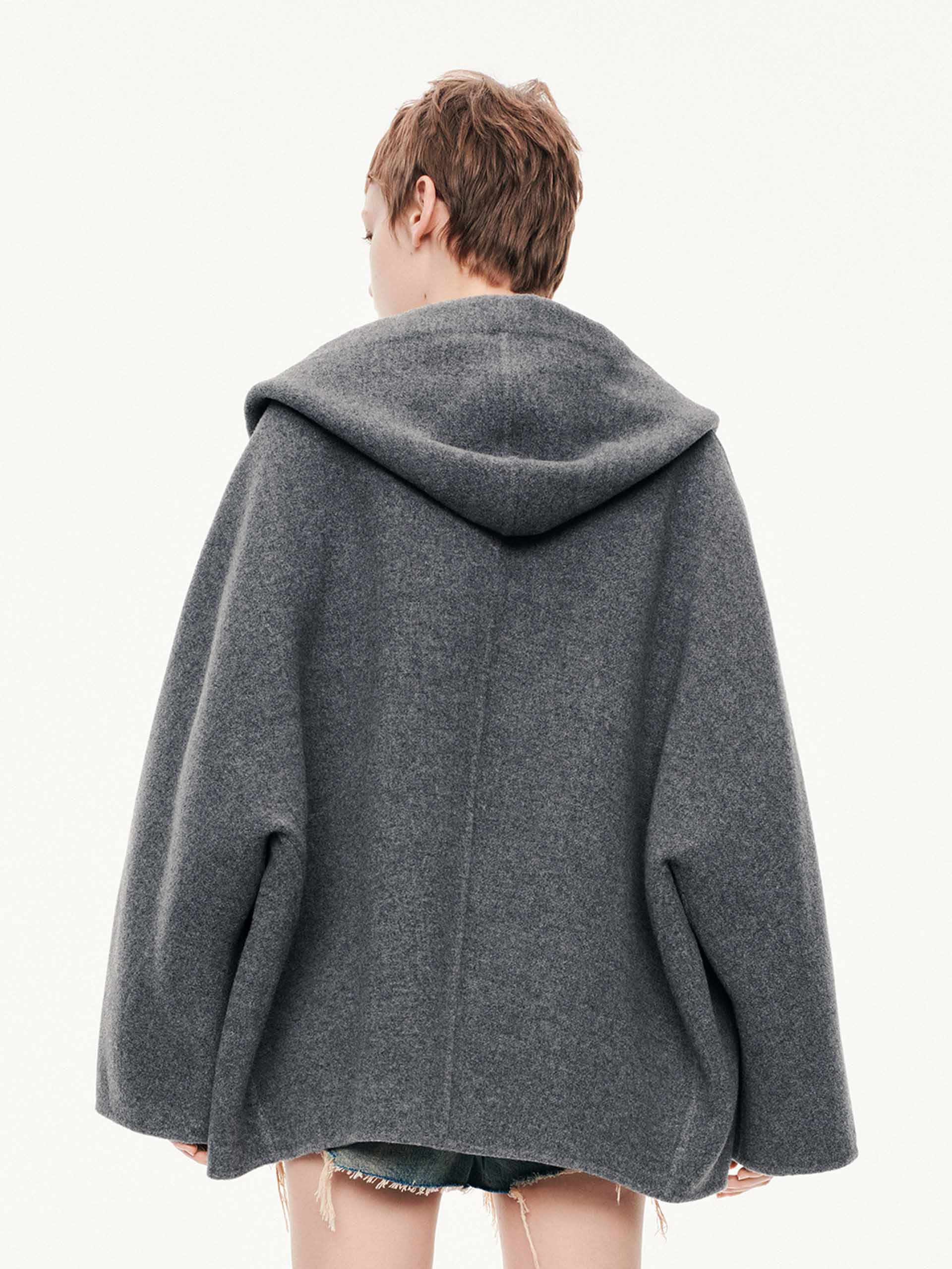 Drawstring Detail Wool Coat