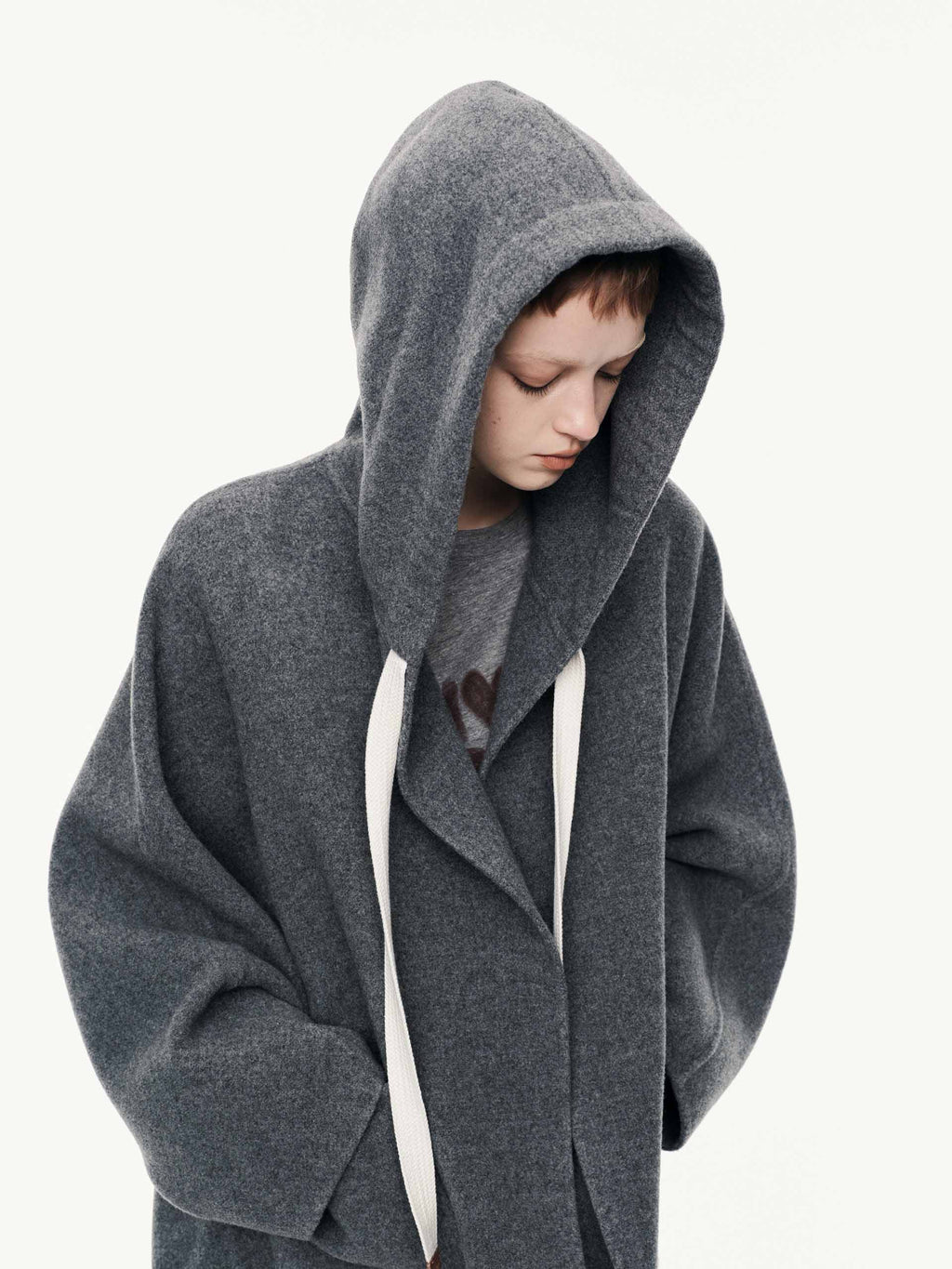 Drawstring Detail Wool Coat