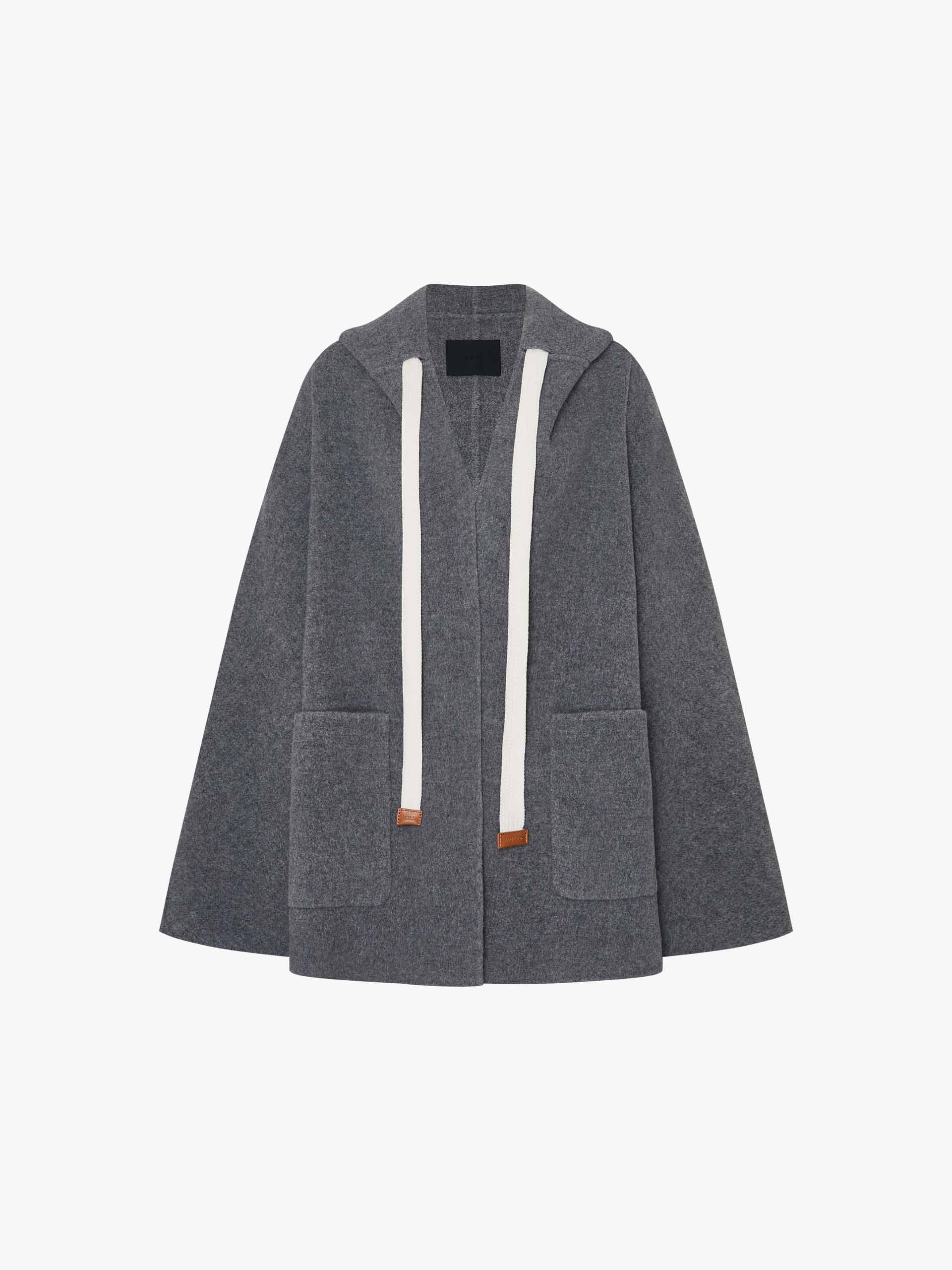 Drawstring Detail Wool Coat