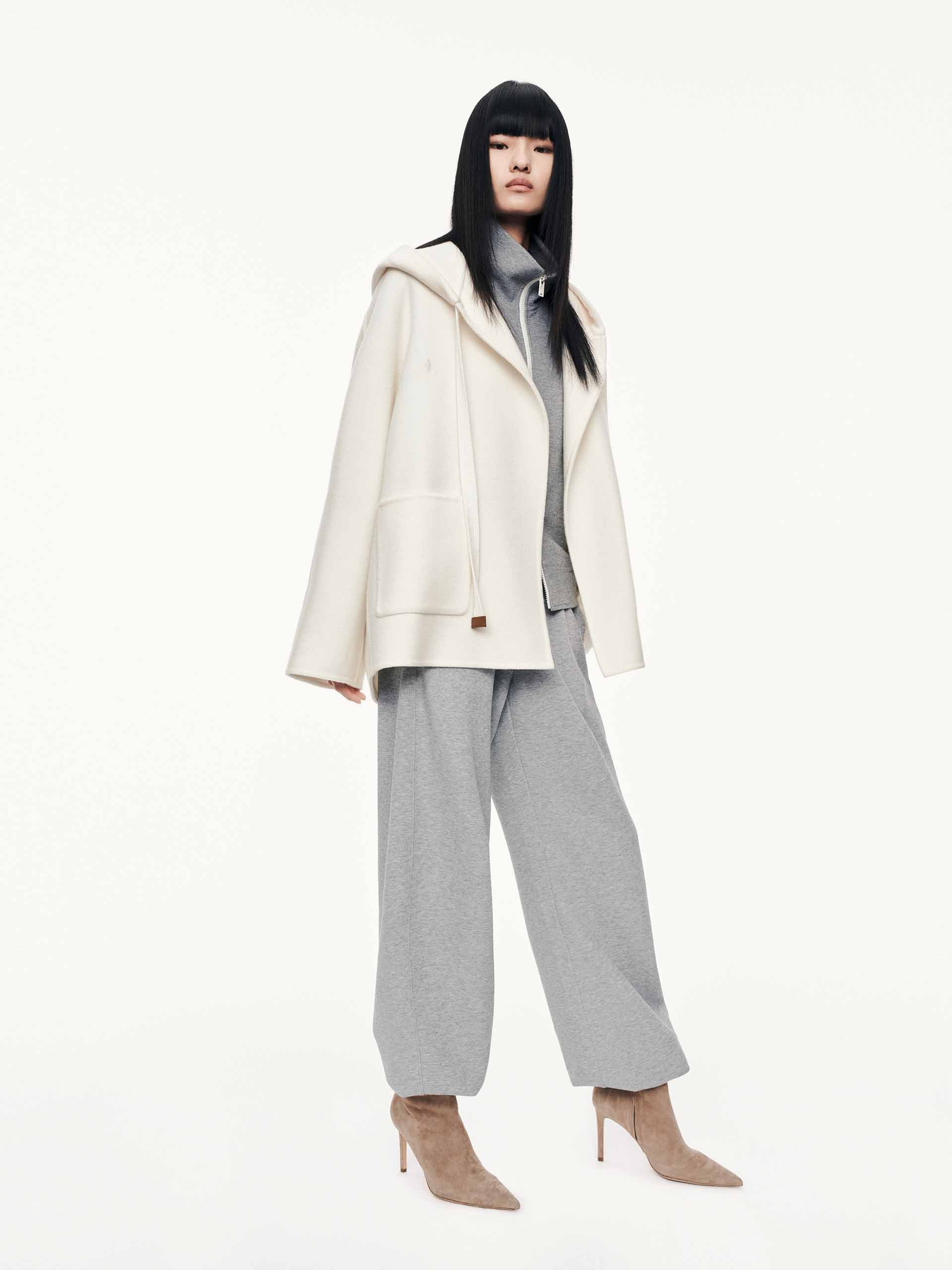 Drawstring Detail Wool Coat