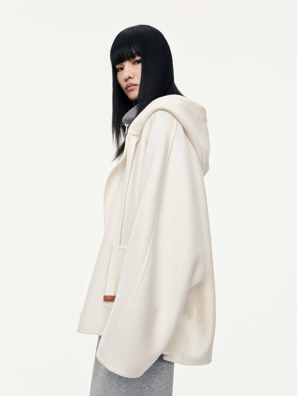 Drawstring Detail Wool Coat