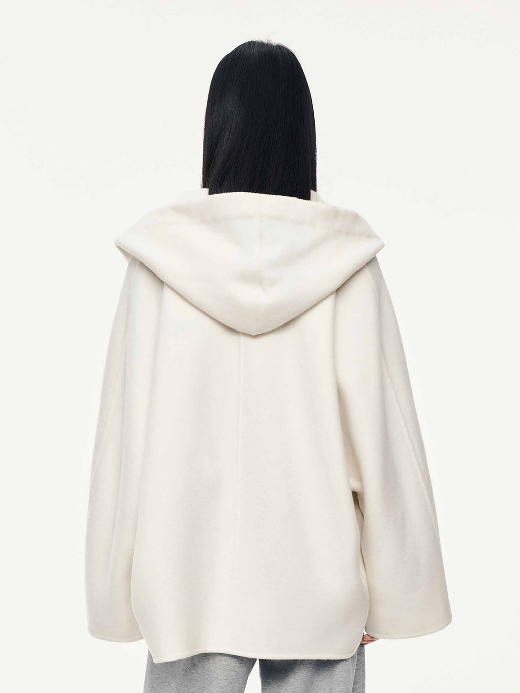 Drawstring Detail Wool Coat