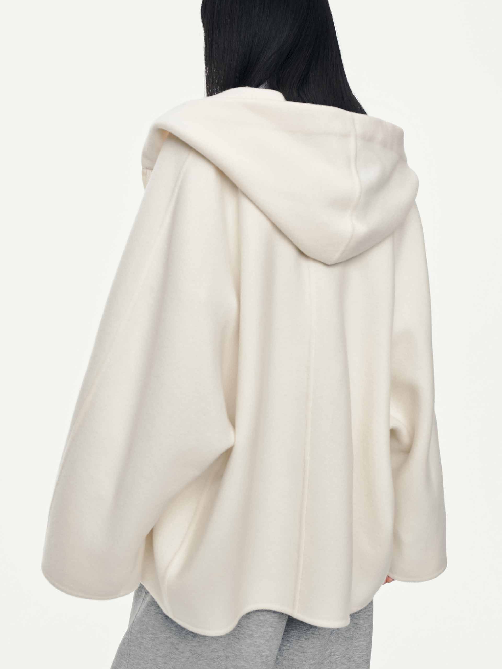 Drawstring Detail Wool Coat