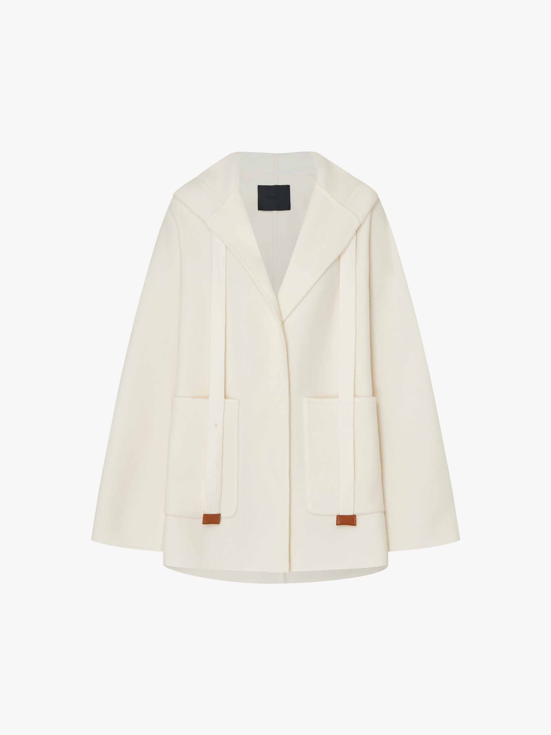 Drawstring Detail Wool Coat