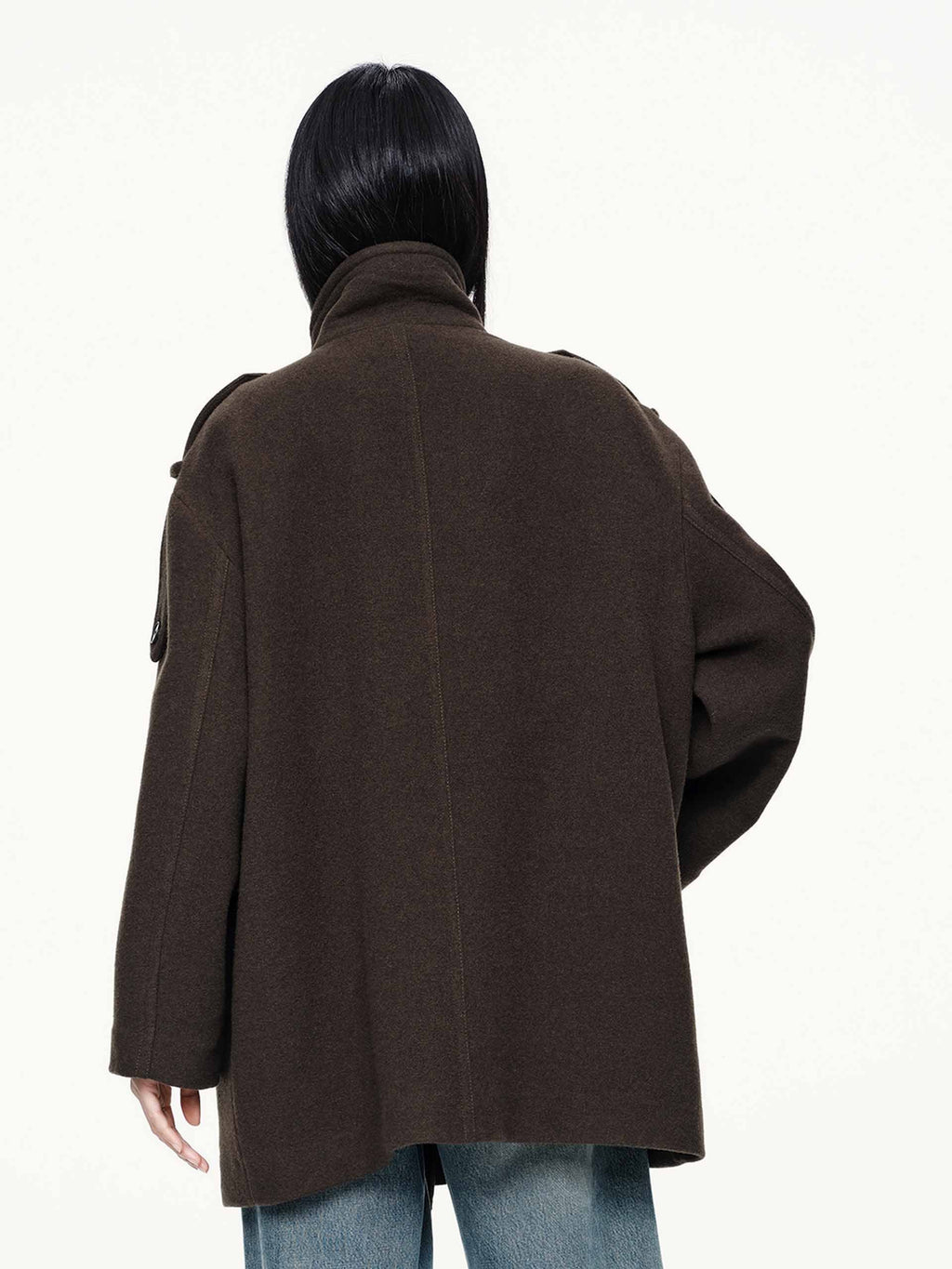 Double Breasted Wool Blend Coat